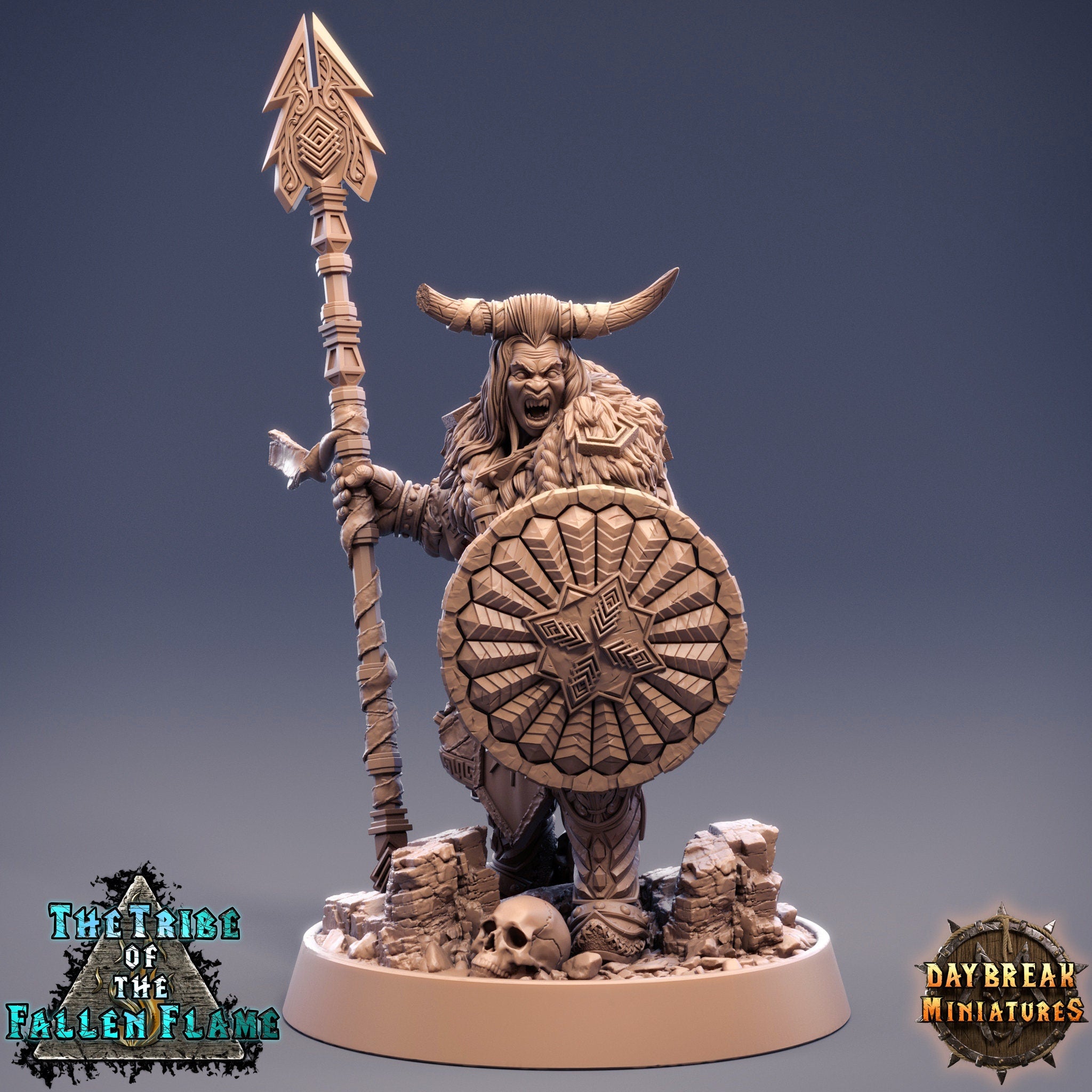 The Tribe Of The Fallen Flame - Geraia Stormspear, quest for glory, DayBreak Miniatures, for Wargames, Dungeons & Dragons TTRPG