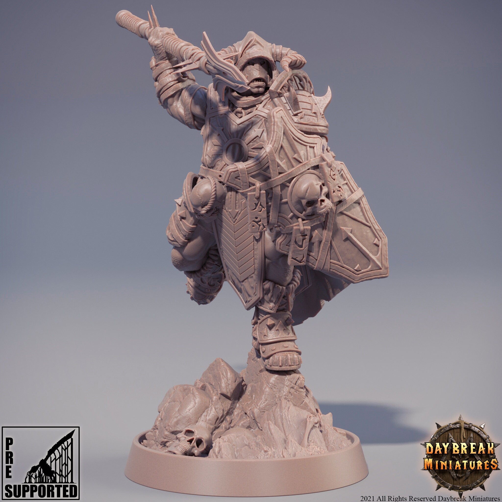 The Chaos Barbarians of Q - Bozonar The Subcertain, quest for glory, DayBreak Miniatures, for Wargames, Dungeons & Dragons TTRPG