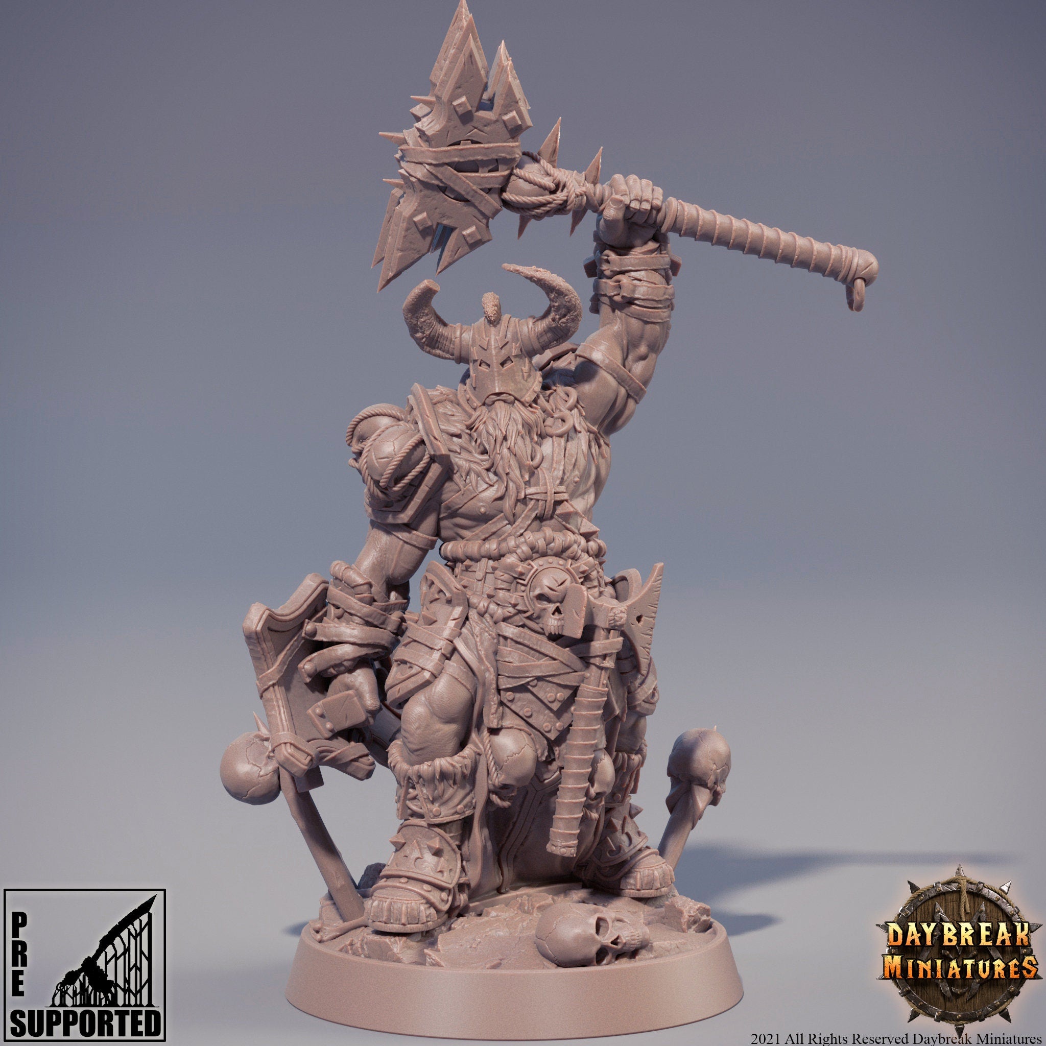 The Chaos Barbarians of Q - Baryonax the Uncategorizeable, quest for glory, DayBreak Miniatures, for Wargames, Dungeons & Dragons TTRPG