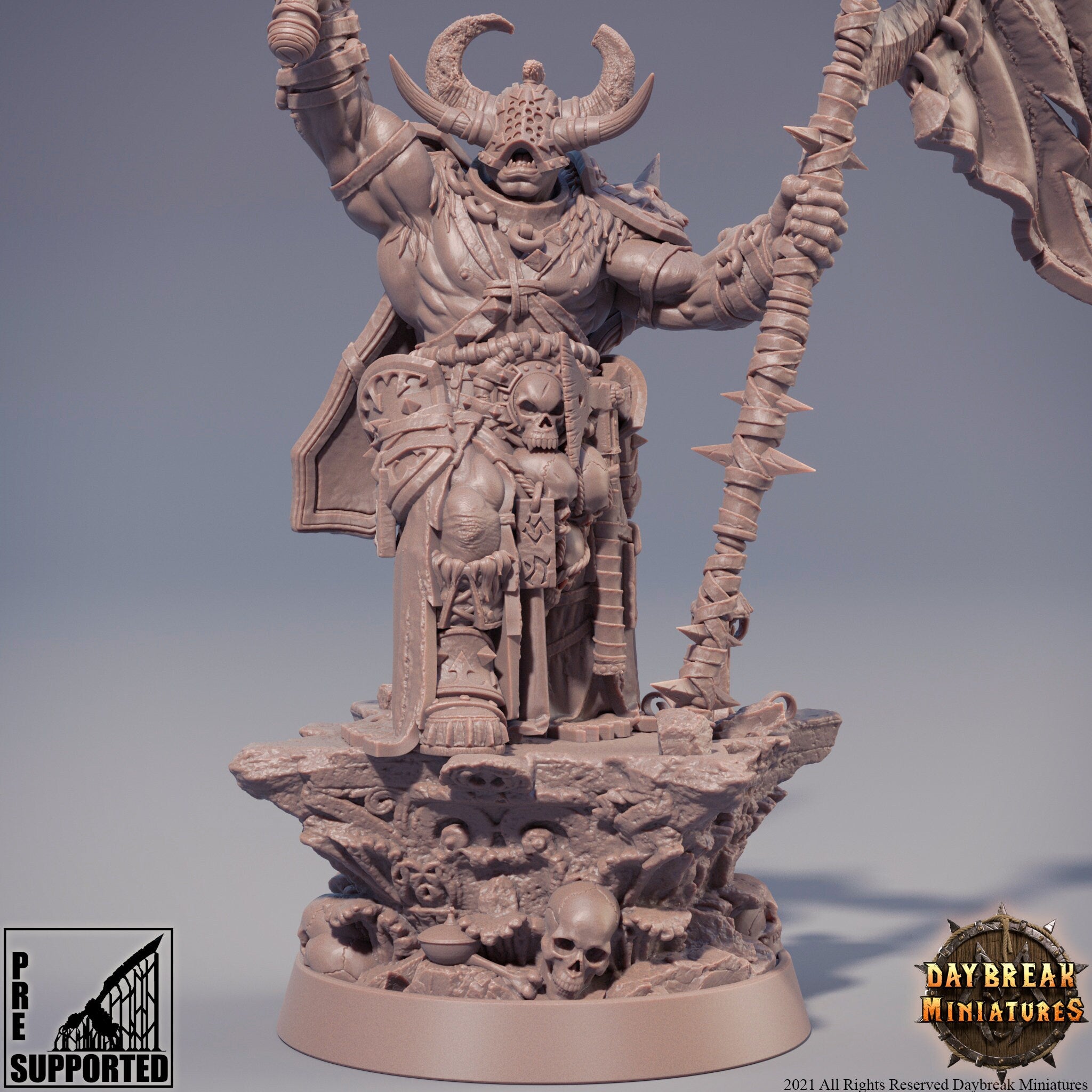 The Chaos Barbarians of Q - Shaakt the Entangler, quest for glory, DayBreak Miniatures, for Wargames, Dungeons & Dragons TTRPG