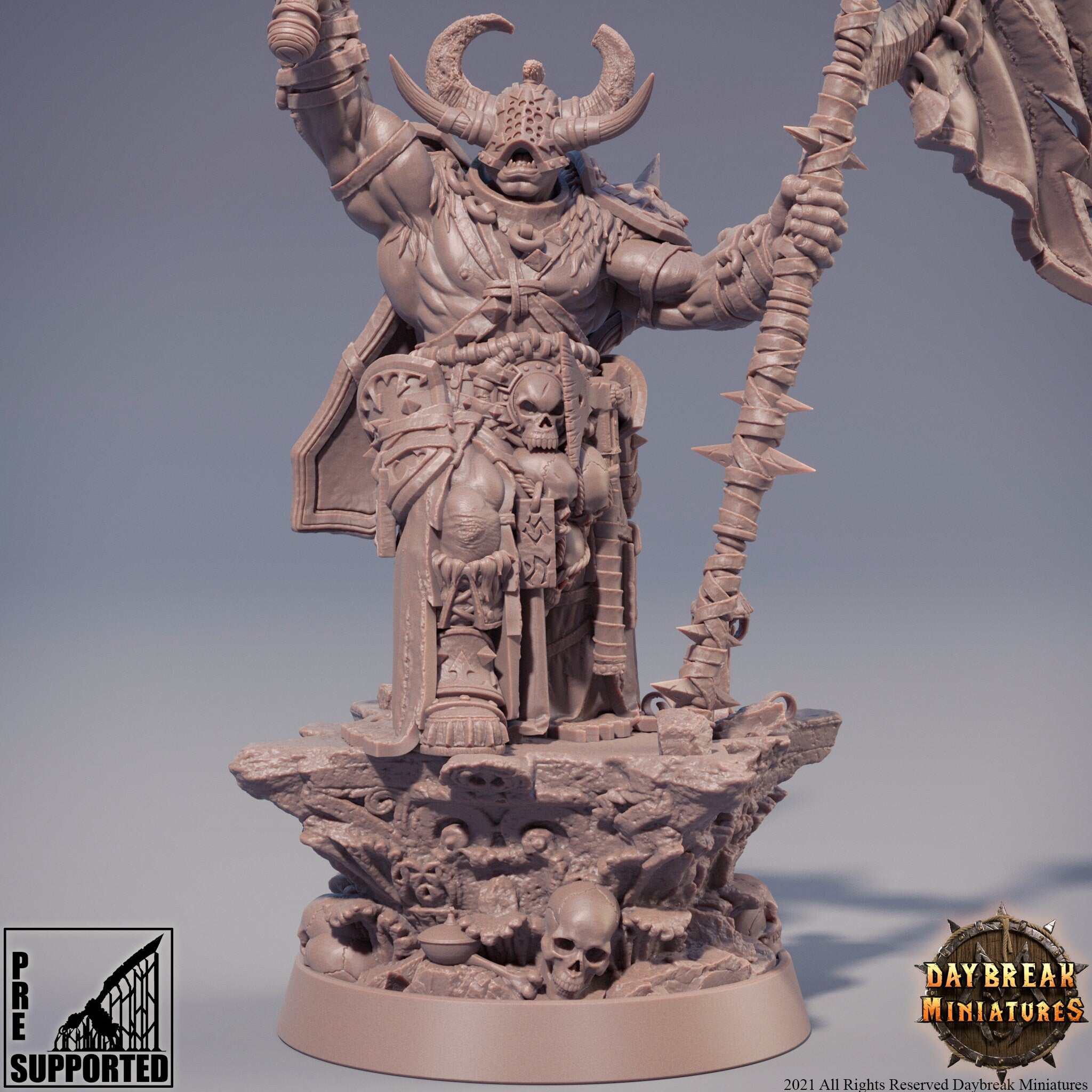 The Chaos Barbarians of Q - Bozonar The Subcertain, quest for glory, DayBreak Miniatures, for Wargames, Dungeons & Dragons TTRPG