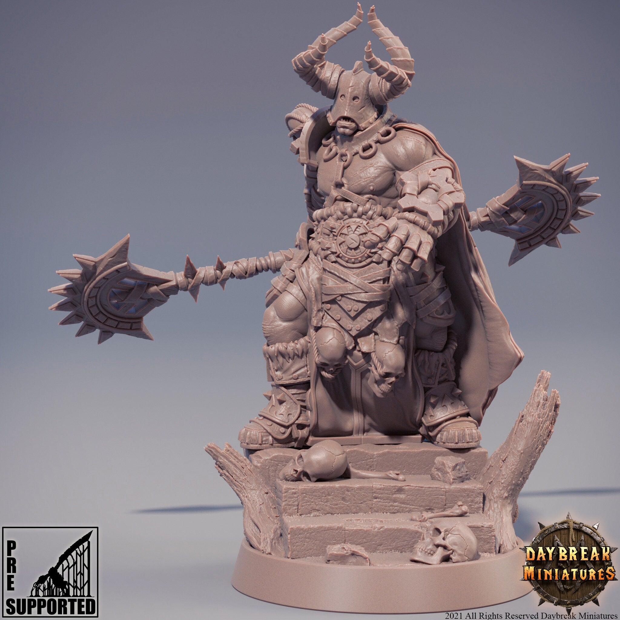 The Chaos Barbarians of Q - Higgurath Doubleslit, quest for glory, DayBreak Miniatures, for Wargames, Dungeons & Dragons TTRPG