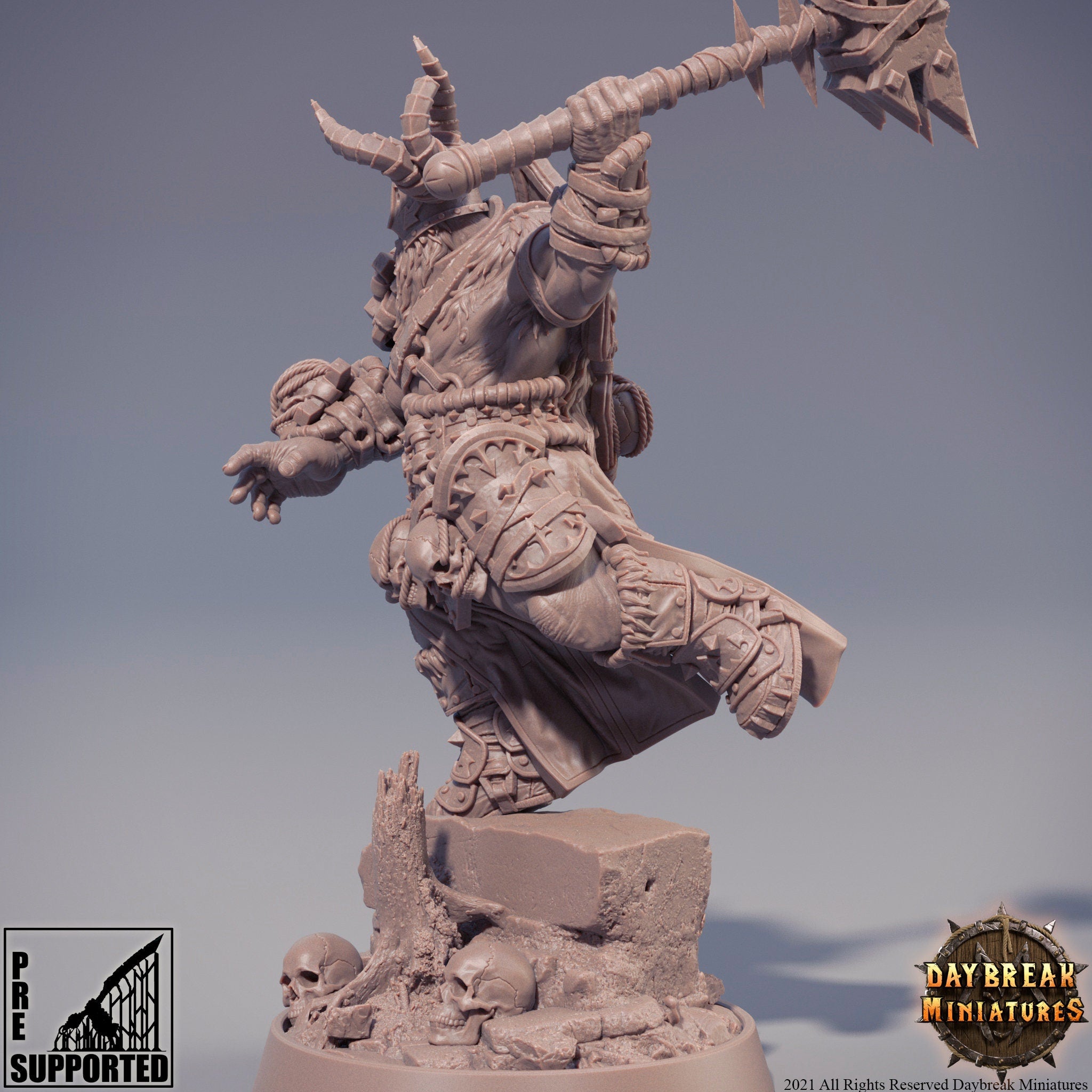 The Chaos Barbarians of Q - Preontz the Foreshadower, quest for glory, DayBreak Miniatures, for Wargames, Dungeons & Dragons TTRPG