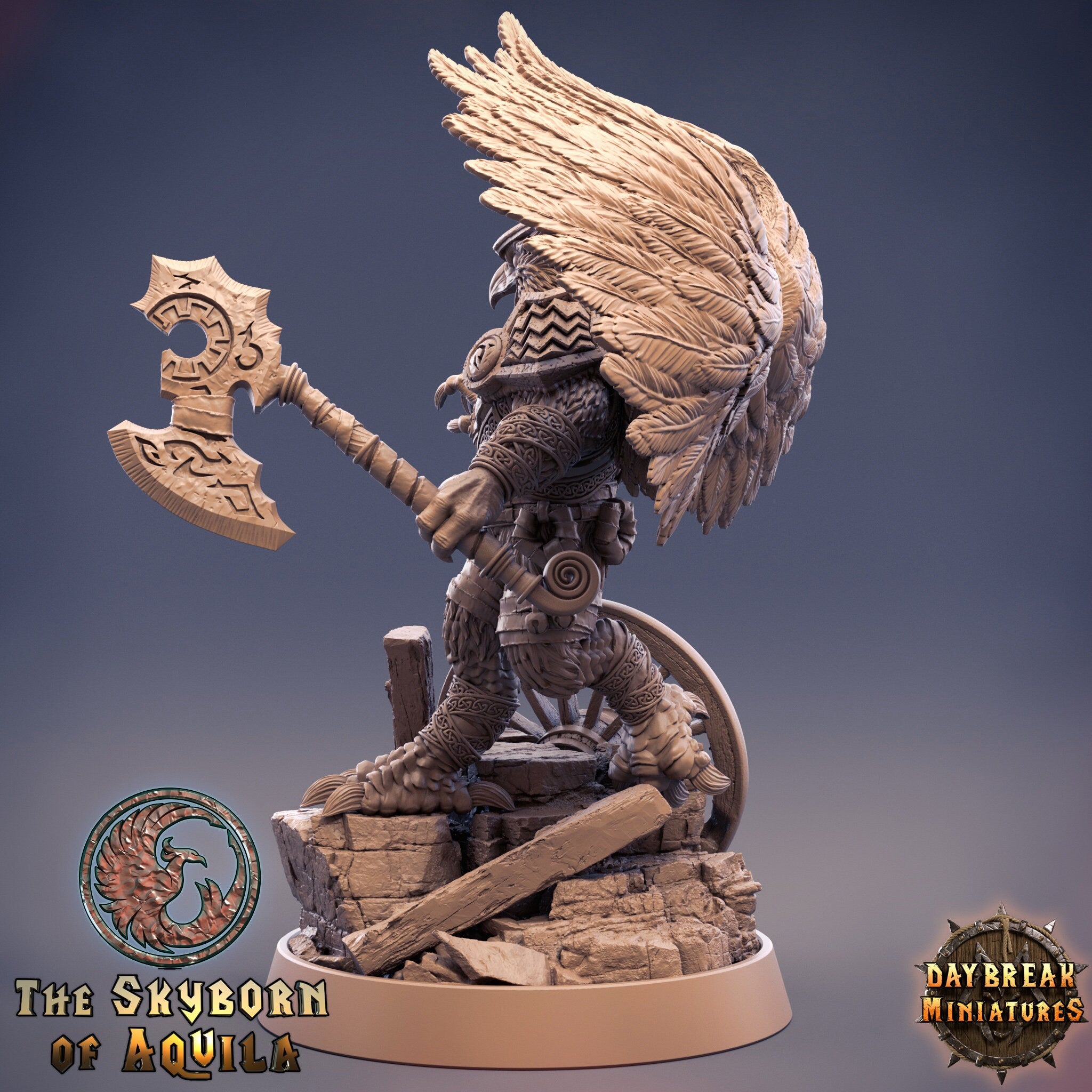 The Skyborn of Aquila - Airo Skycrusher, quest for glory, DayBreak Miniatures, for Wargames, Dungeons & Dragons TTRPG