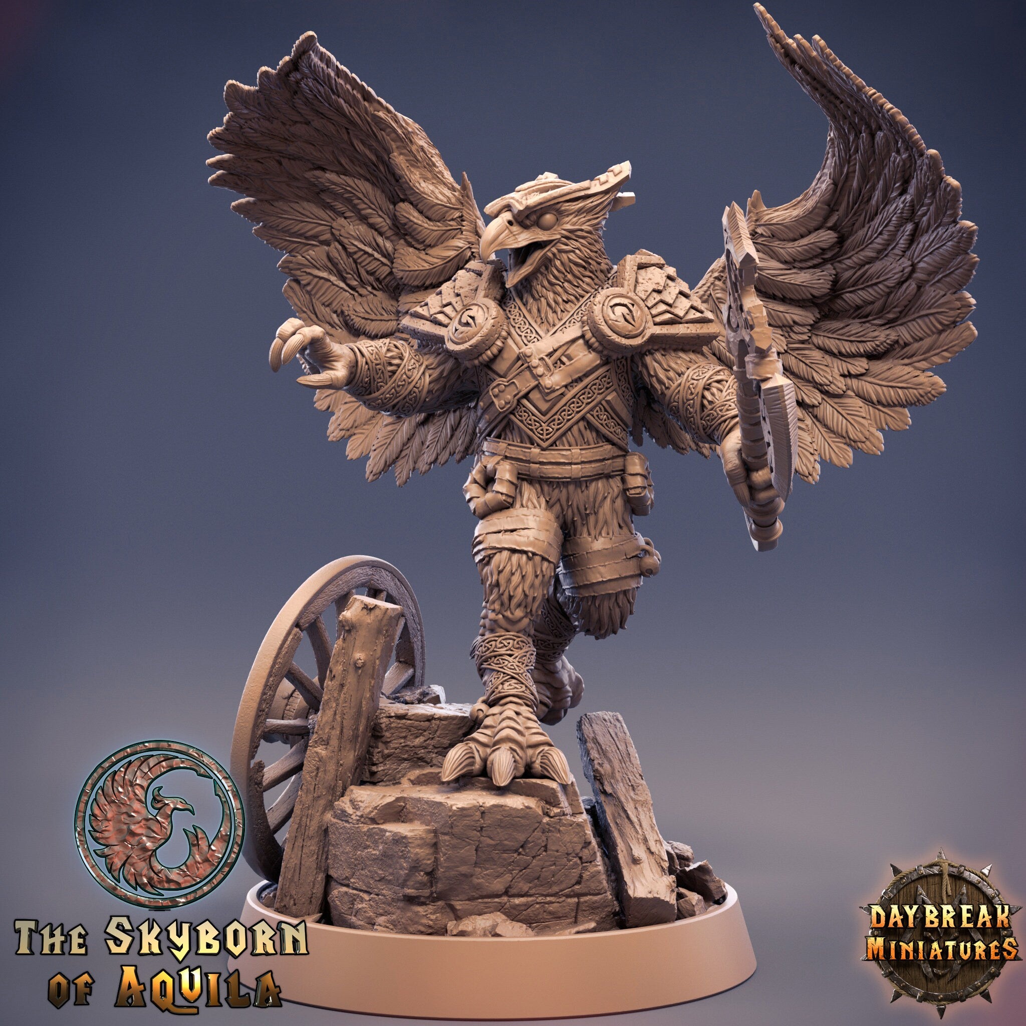 The Skyborn of Aquila - Airo Skycrusher, quest for glory, DayBreak Miniatures, for Wargames, Dungeons & Dragons TTRPG