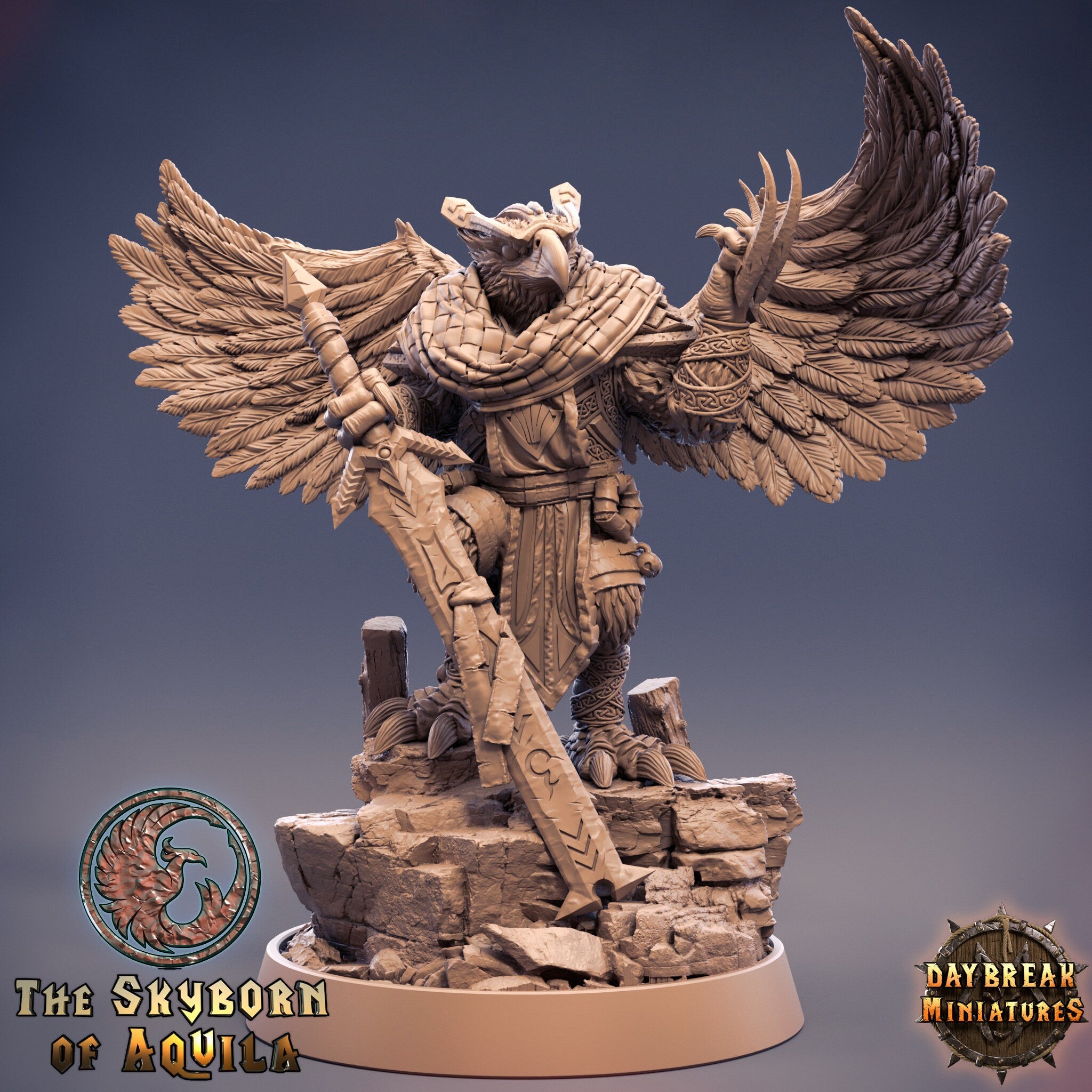 The Skyborn of Aquila - Haim Fireflight, quest for glory, DayBreak Miniatures, for Wargames, Dungeons & Dragons TTRPG