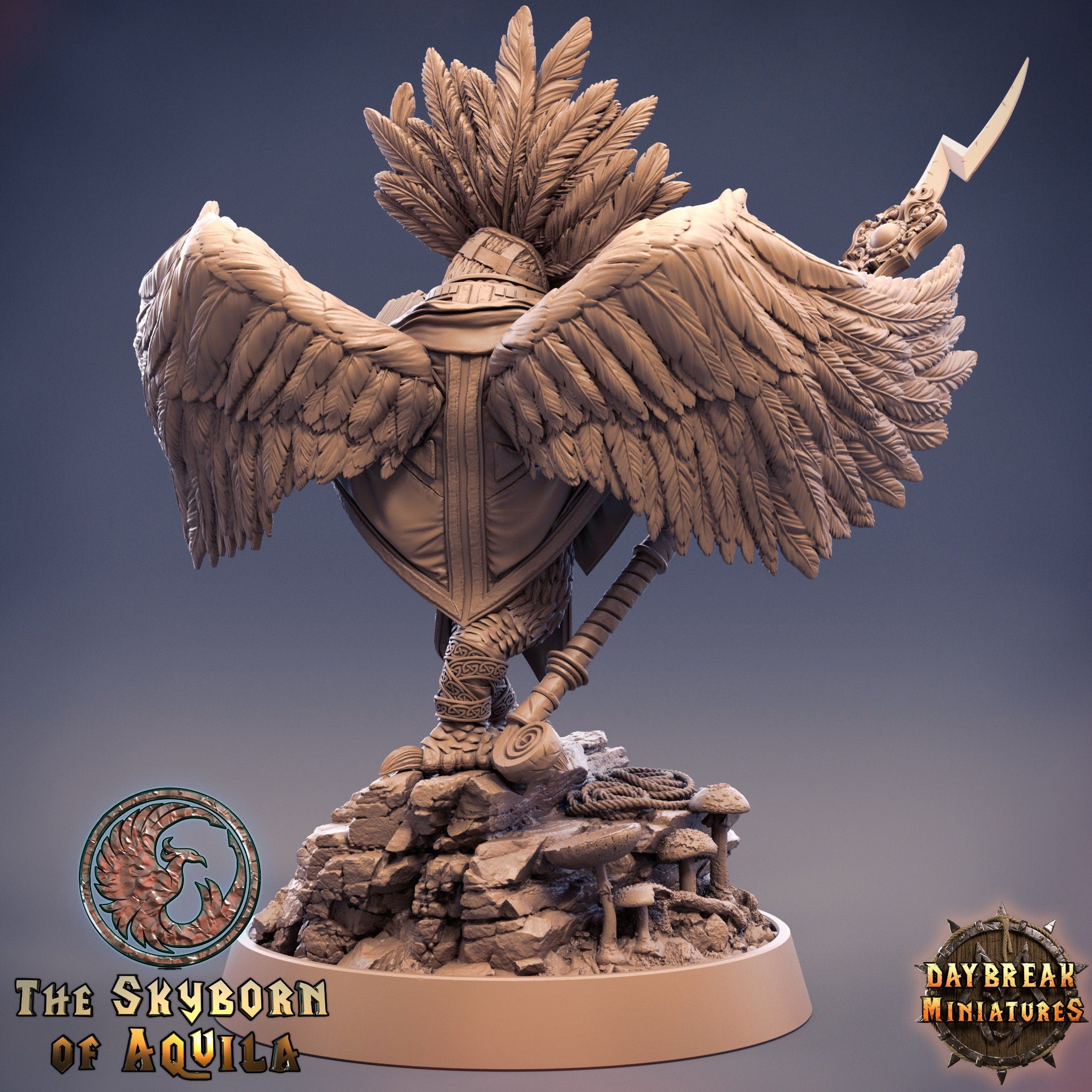 The Skyborn of Aquila - Derment of the Black Clouds, quest for glory, DayBreak Miniatures, for Wargames, Dungeons & Dragons TTRPG