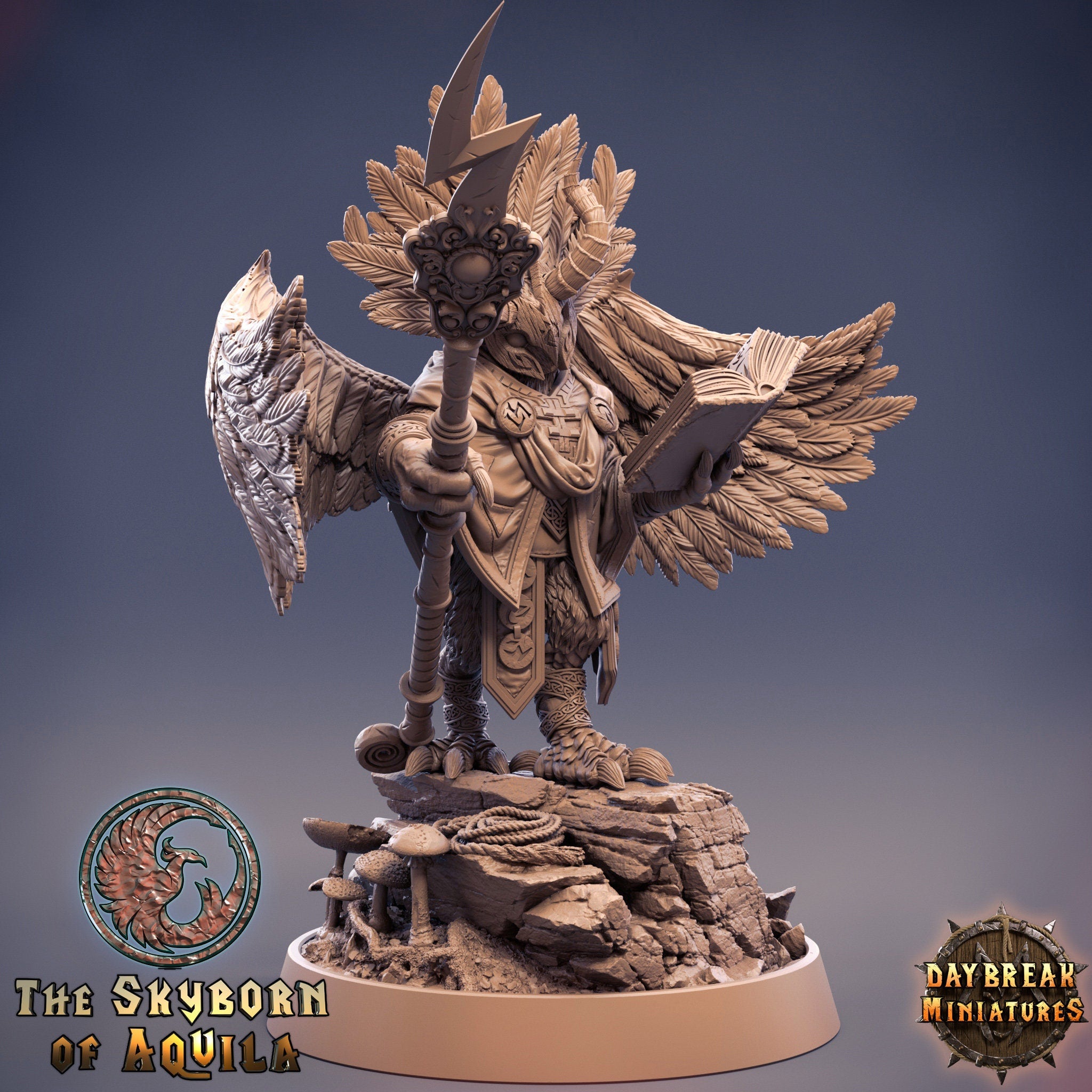 The Skyborn of Aquila - Derment of the Black Clouds, quest for glory, DayBreak Miniatures, for Wargames, Dungeons & Dragons TTRPG