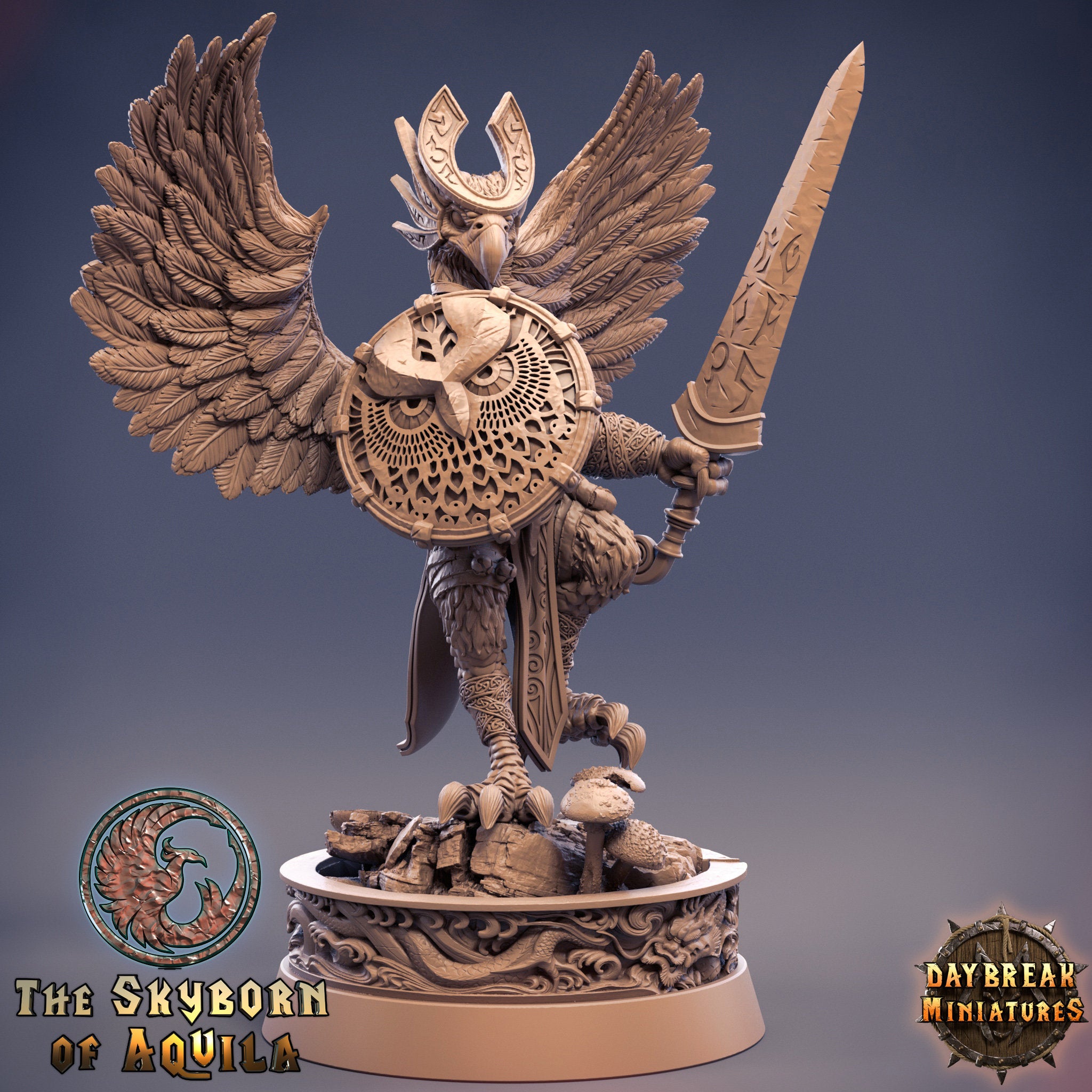 The Skyborn of Aquila - Prios Powerbeak, quest for glory, DayBreak Miniatures, for Wargames, Dungeons & Dragons TTRPG