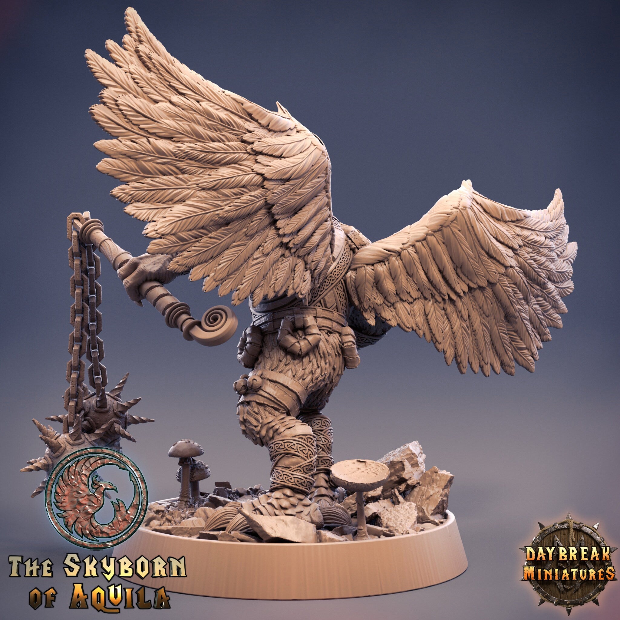 The Skyborn of Aquila - Prios Powerbeak, quest for glory, DayBreak Miniatures, for Wargames, Dungeons & Dragons TTRPG