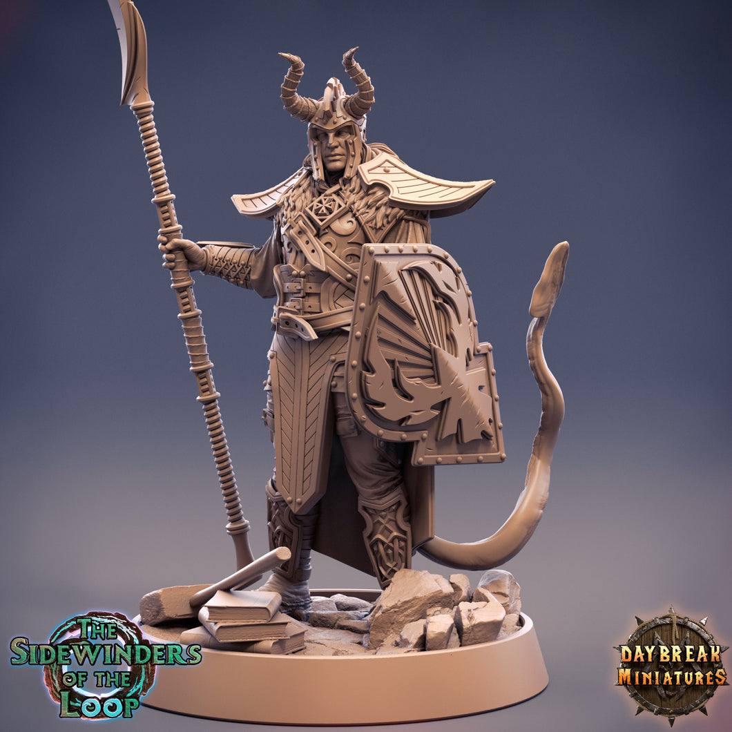 Tieflings The Sidewinders of the Loop - Lord Runo Stryfe, quest for glory, DayBreak Miniatures, for Wargames, Dungeons & Dragons TTRPG