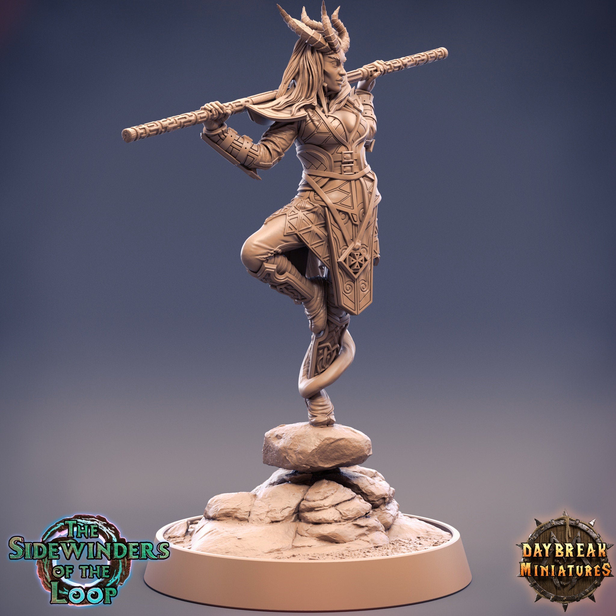 Tieflings The Sidewinders of the Loop - Jaanda Hightreader, quest for glory, DayBreak Miniatures, for Wargames, Dungeons & Dragons TTRPG