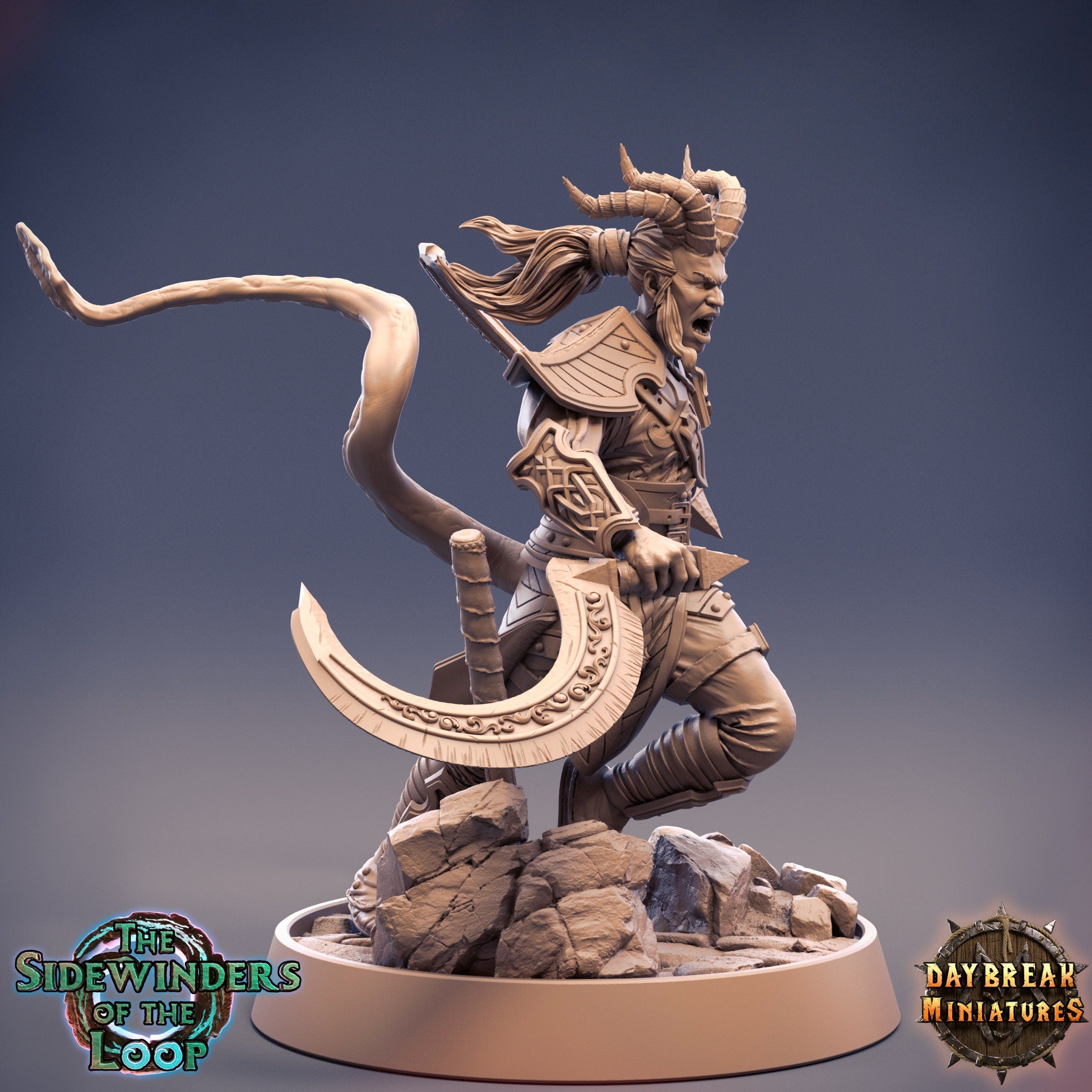 Tieflings The Sidewinders of the Loop - Noosher Neverprey, quest for glory, DayBreak Miniatures, for Wargames, Dungeons & Dragons TTRPG