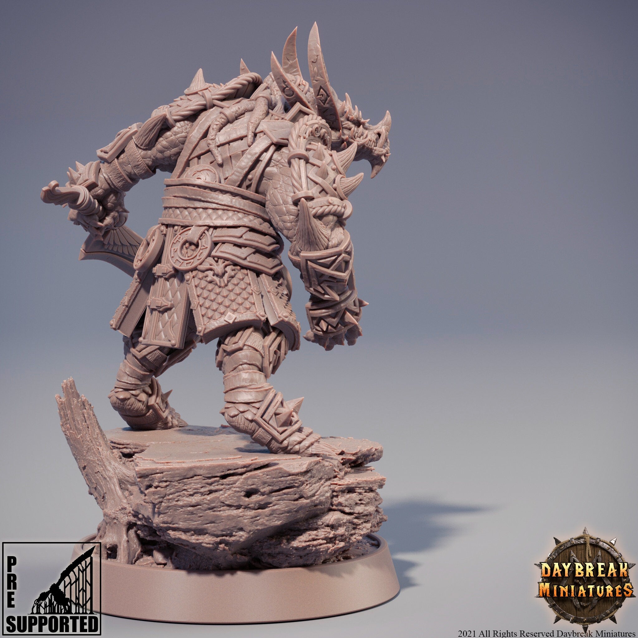 Dragonborn The Stoneborn of the Fire - Kiarnak Stonecold, quest for glory, DayBreak Miniatures, for Wargames, Dungeons & Dragons TTRPG