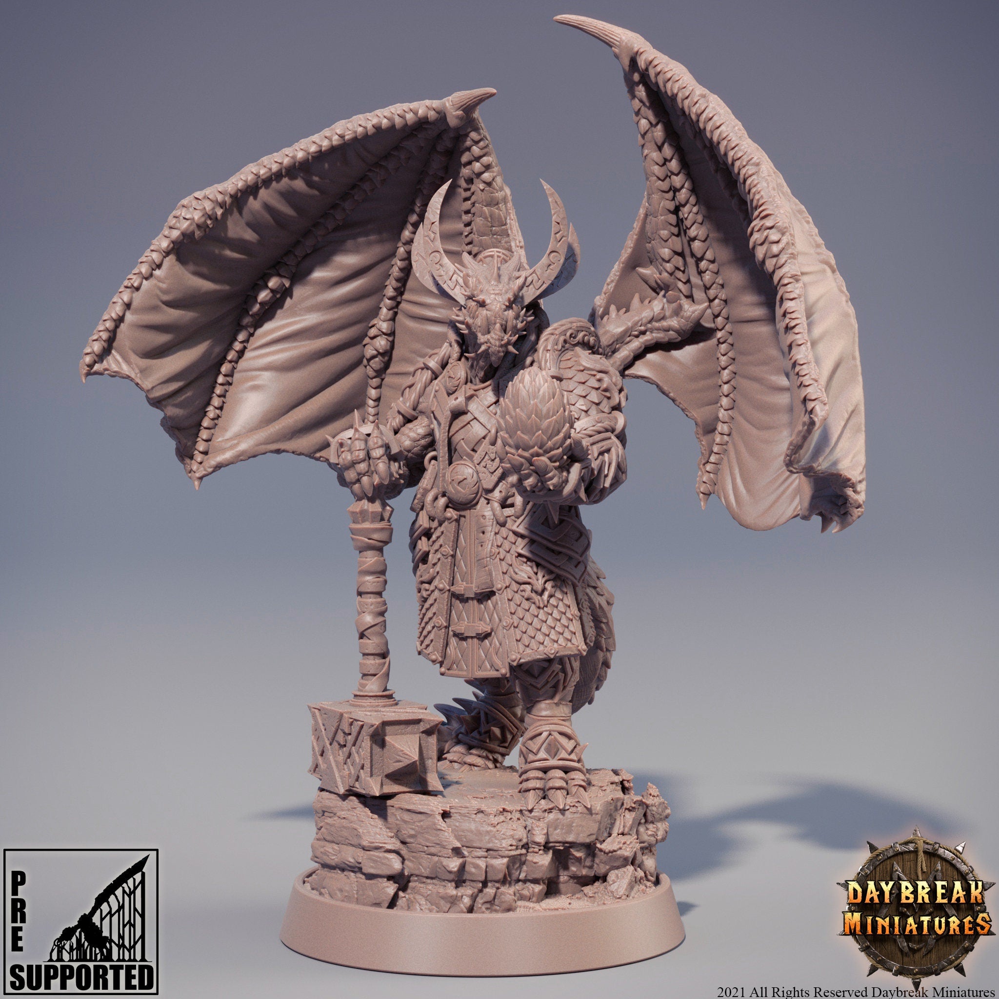 Dragonborn The Stoneborn of the Fire - Zircon Firefang, quest for glory, DayBreak Miniatures, for Wargames, Dungeons & Dragons TTRPG