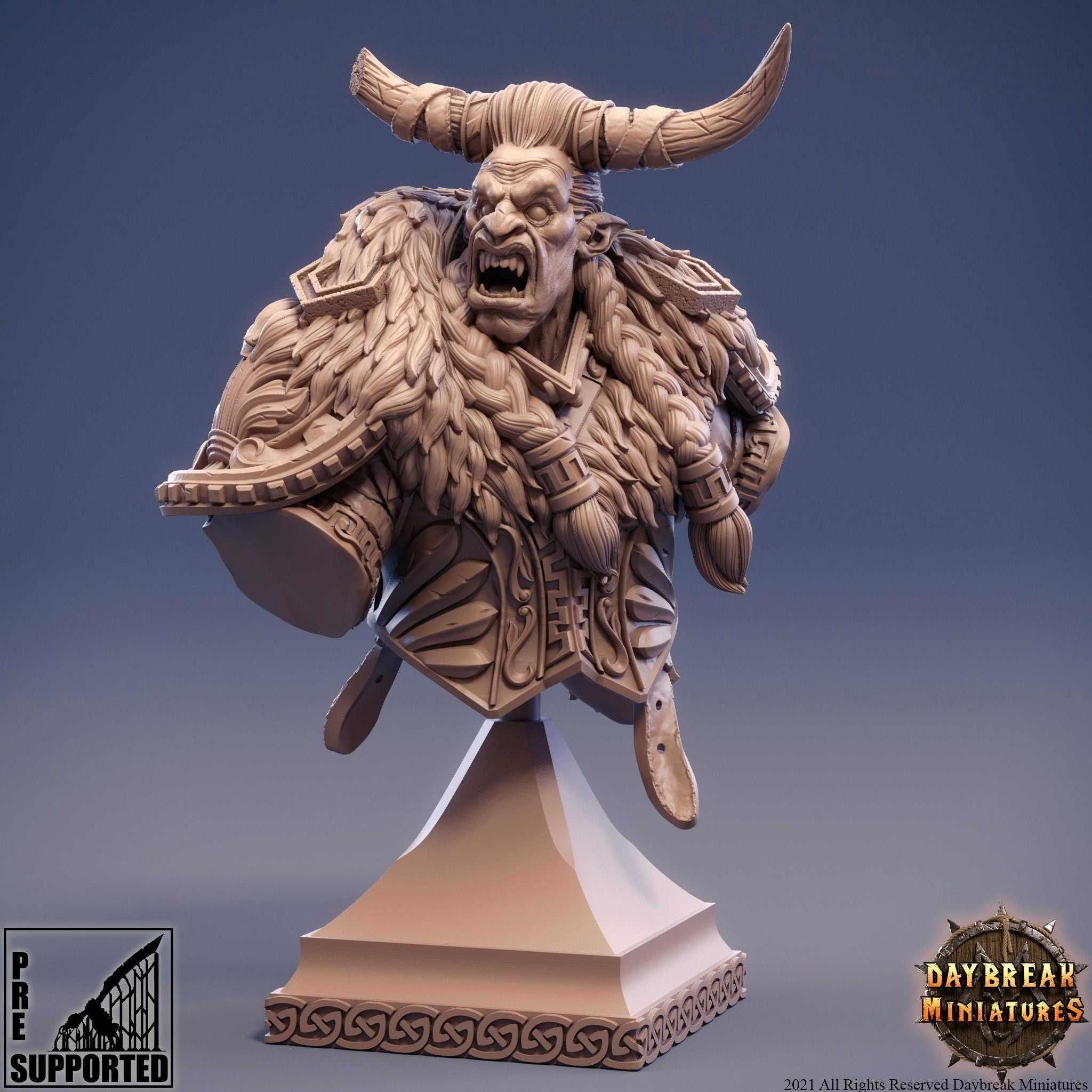 Zsagatai the Blue Blizzard - BUST, quest for glory, DayBreak Miniatures, for Wargames, Dungeons & Dragons TTRPG