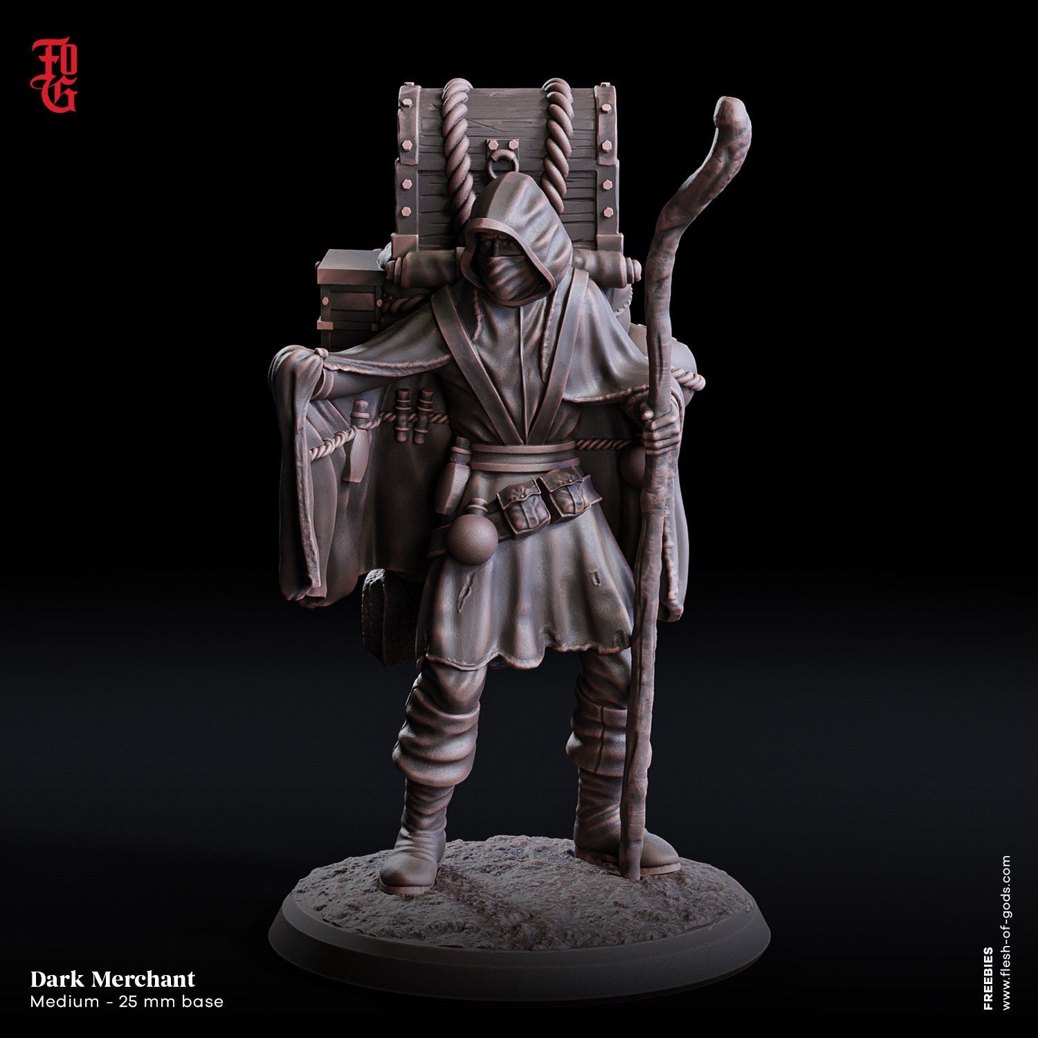 Welcome Back - Hero - Dark Merchant (Medium - 25 mm), quest for glory, Flesh of Gods, for Wargames, Dungeons & Dragons TTRPG