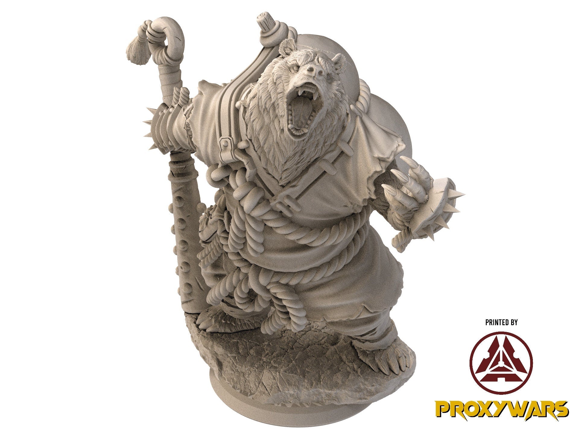 Fists Of Fury - Enemy - Wild Sect Martial Bearfolk (Medium - 25 mm), Flesh of Gods, for Wargames, Dungeons & Dragons TTRPG