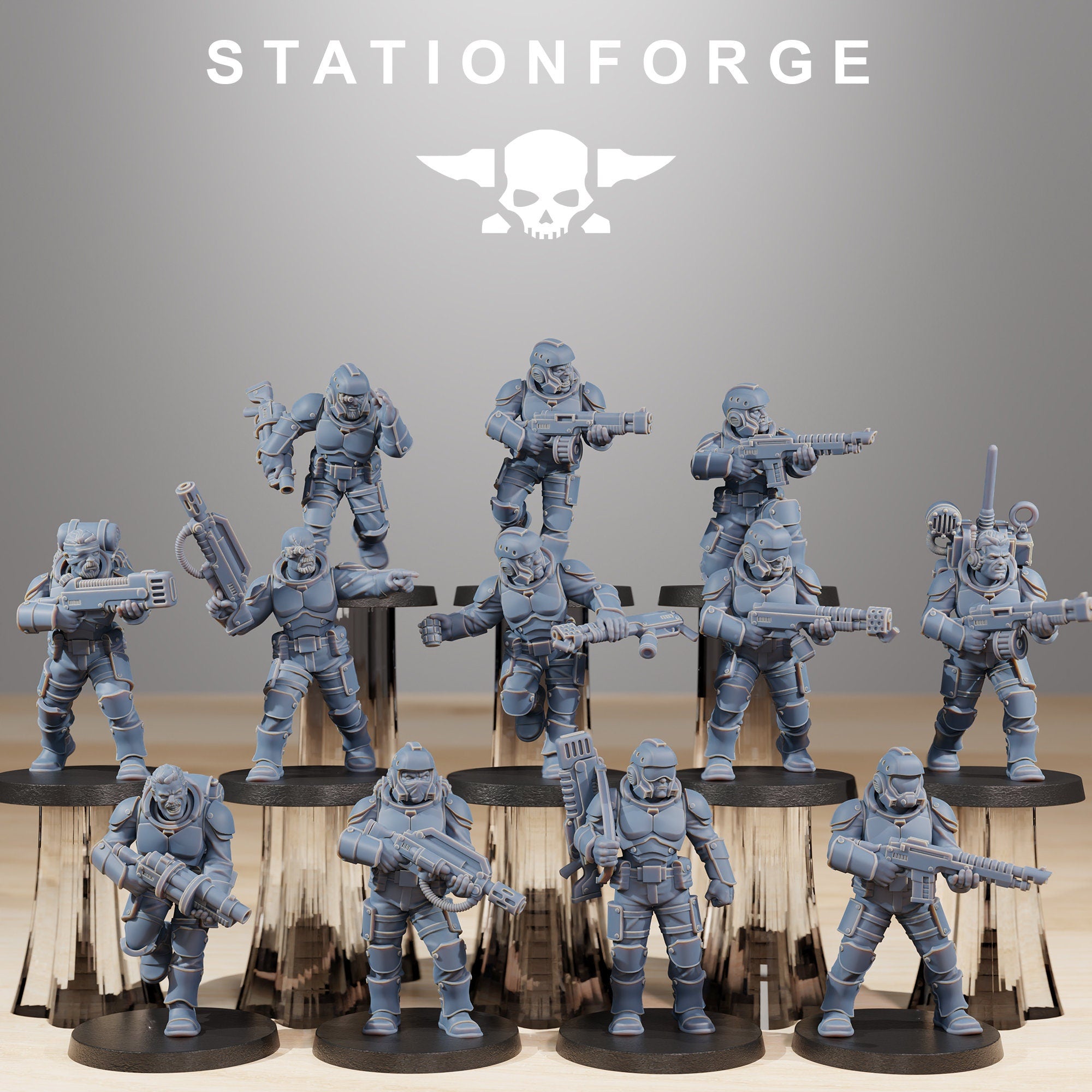 National Guard - Vaskar Infantry Builder kit, mechanized infantry, post apocalyptic empire, usable for tabletop wargame.
