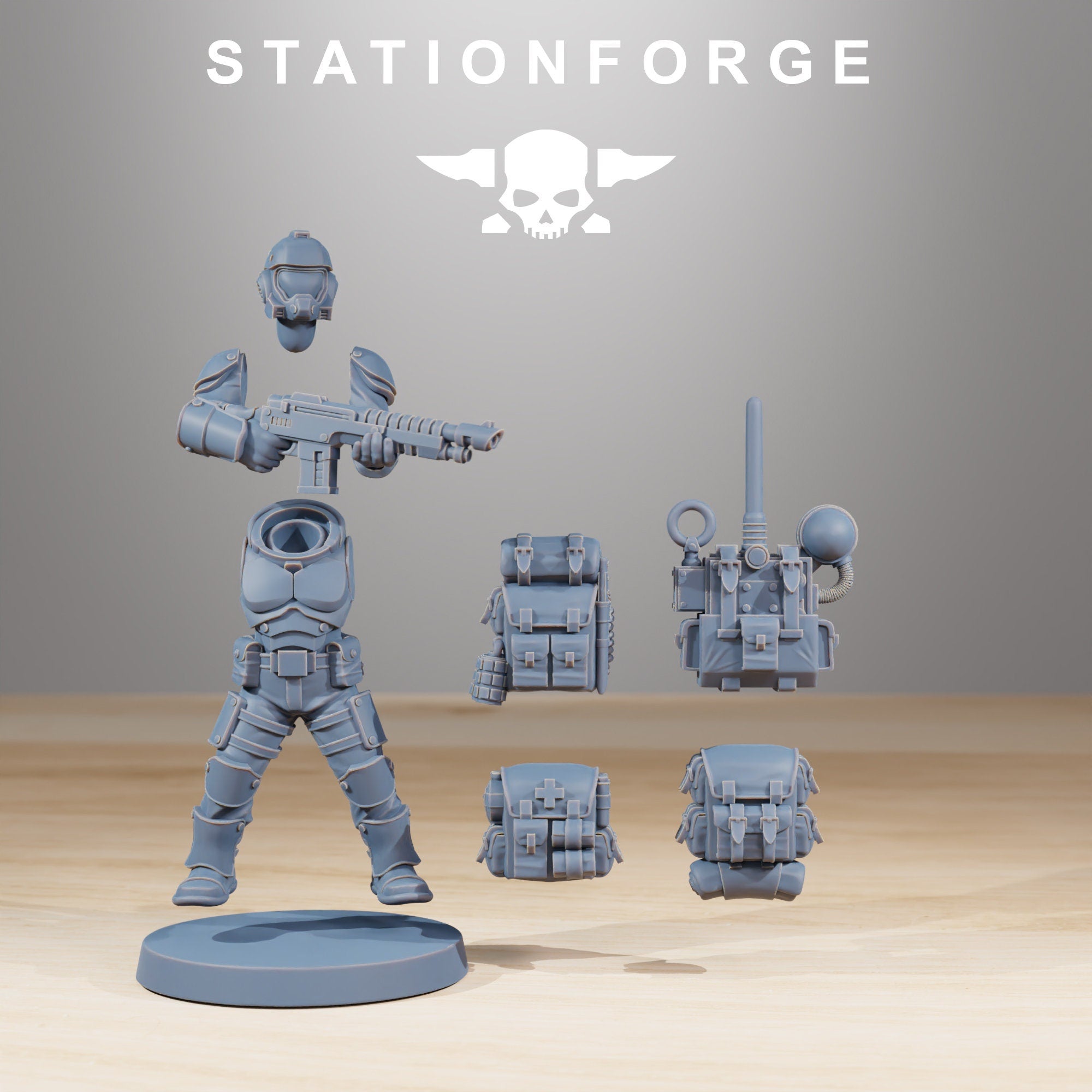 Vaskar - Infantry Builder kit, mechanized infantry, post apocalyptic empire, usable for tabletop wargame.