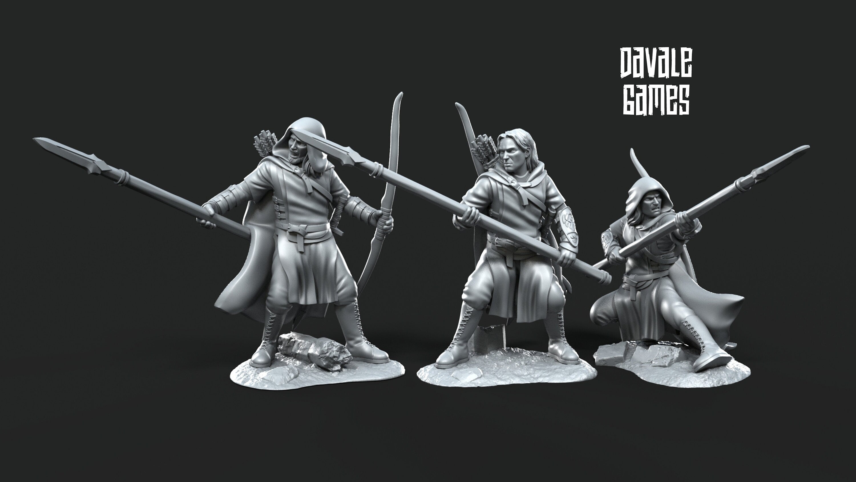 Ornor - Rangers of the North, Protectors of the Shire, Dune Din, Misty Mountains, Bowmen, Scouts miniatures for wargame D&D, Lotr...