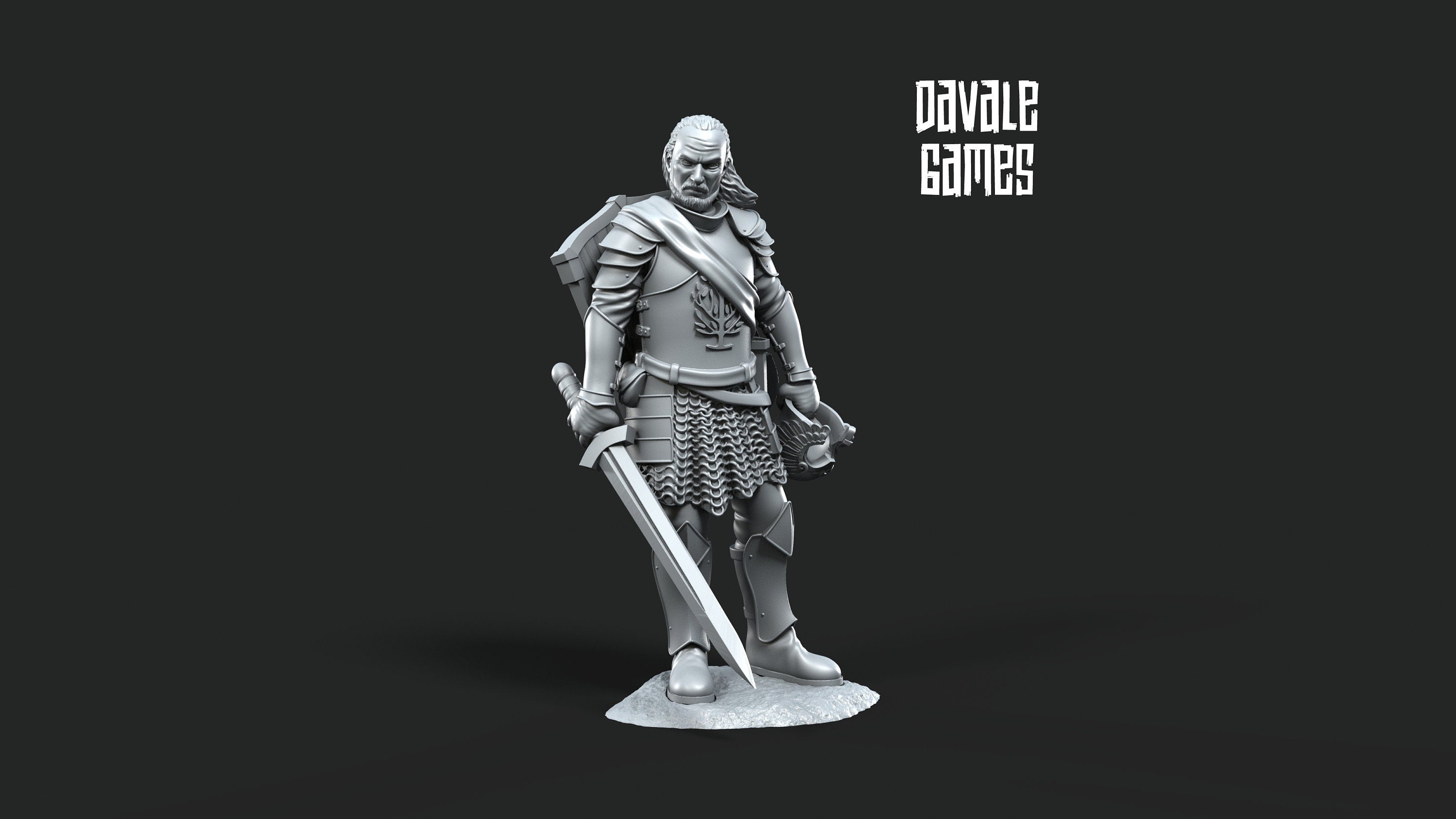 Gandor - Veteran Grey Castle Captain V1, Protectors of the Shire, Dune Din, Bowmen, Scouts miniatures for wargame D&D, Lotr...