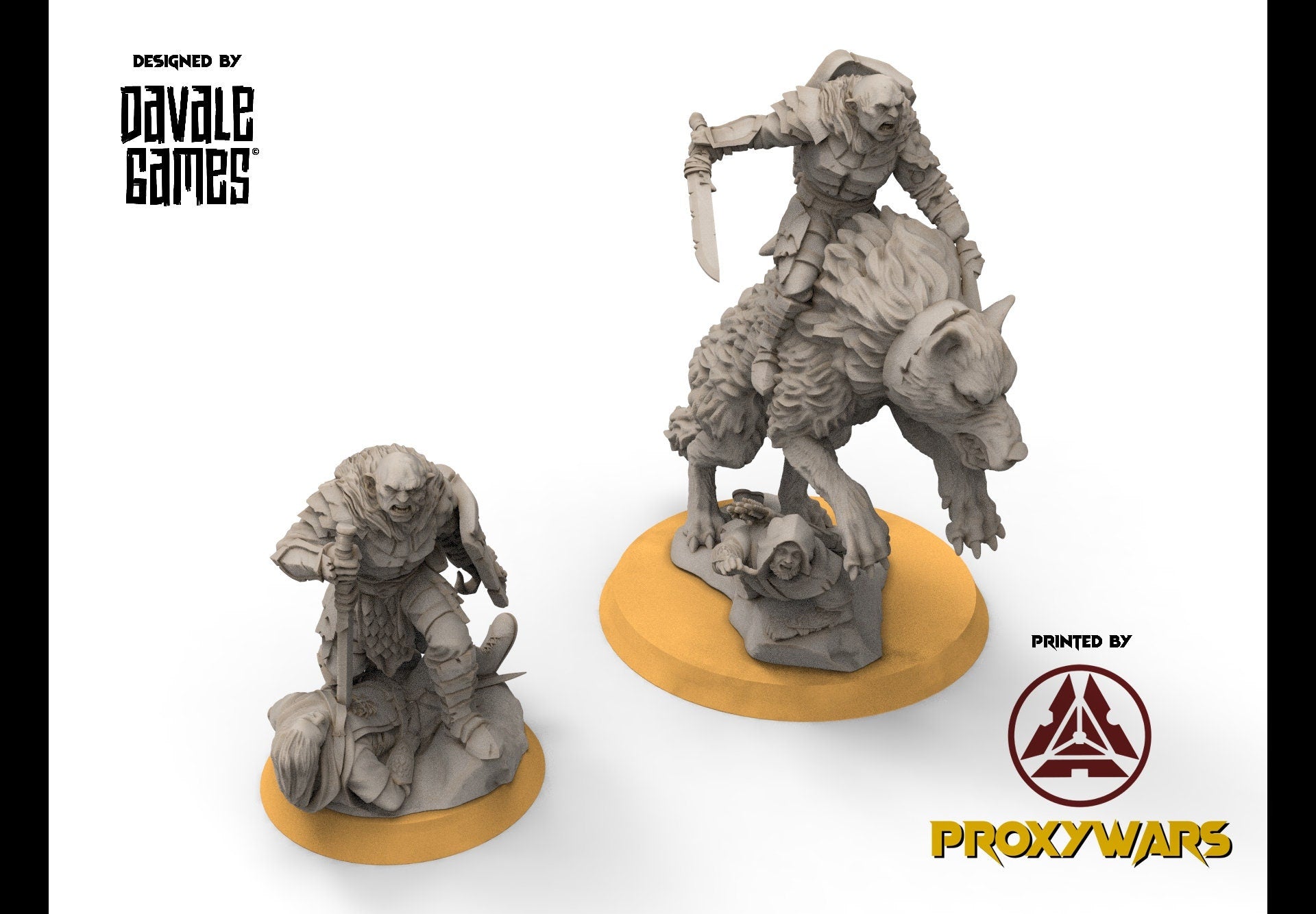 Orc horde - Dark Mage on Wyvern, Orc warriors warband, Davale, Middle rings miniatures pour wargame D&D, SDA...