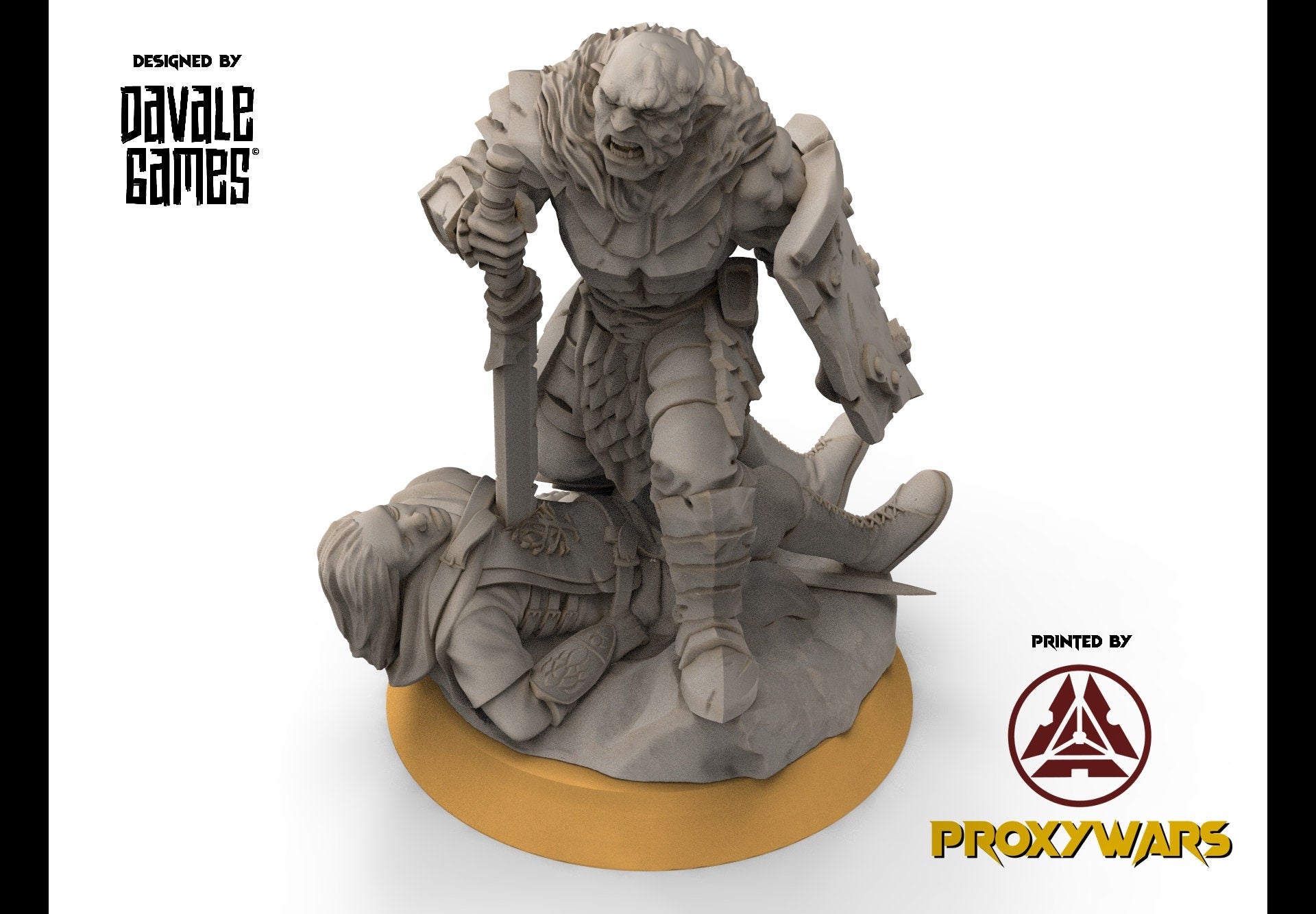 Orc horde - Dark Mage on Wyvern, Orc warriors warband, Davale, Middle rings miniatures pour wargame D&D, SDA...