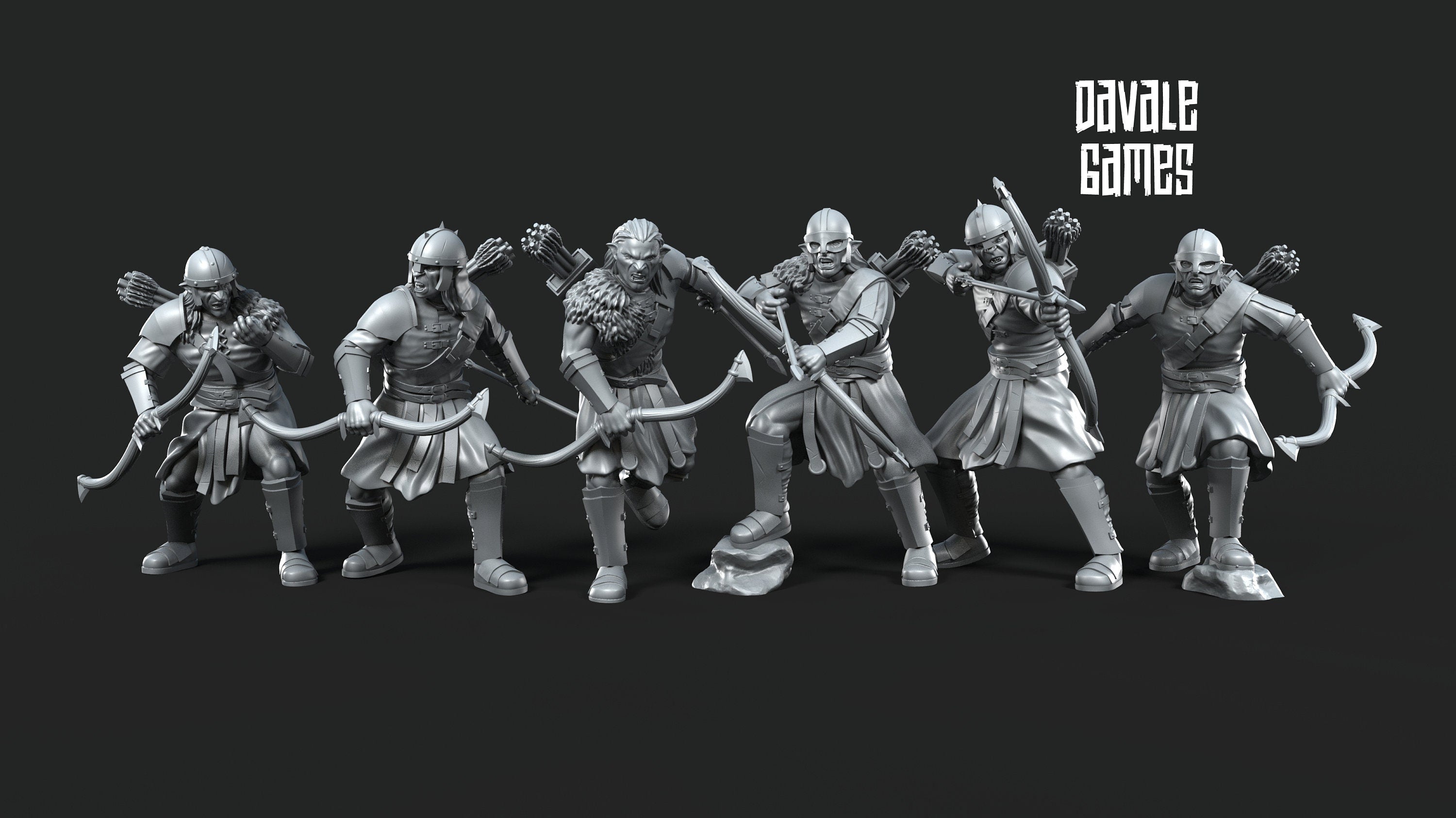 Orc horde - Super orcs spearmen, Orc warriors warband, Middle rings miniatures pour wargame D&D, SDA...