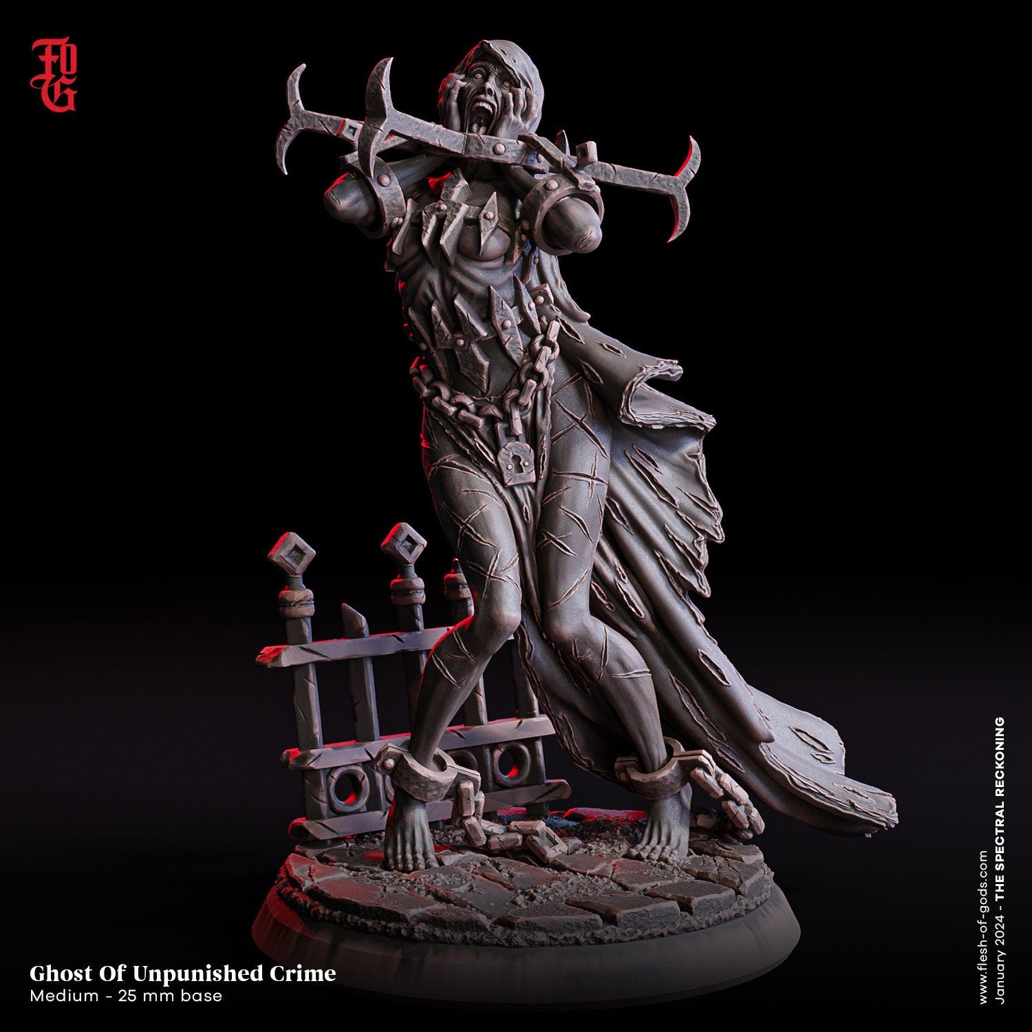 The Spectral Reckoning - Enemy - Ghost Of Unpunished Crime (Medium - 25 mm), Flesh of Gods, for Wargames, Dungeons & Dragons TTRPG