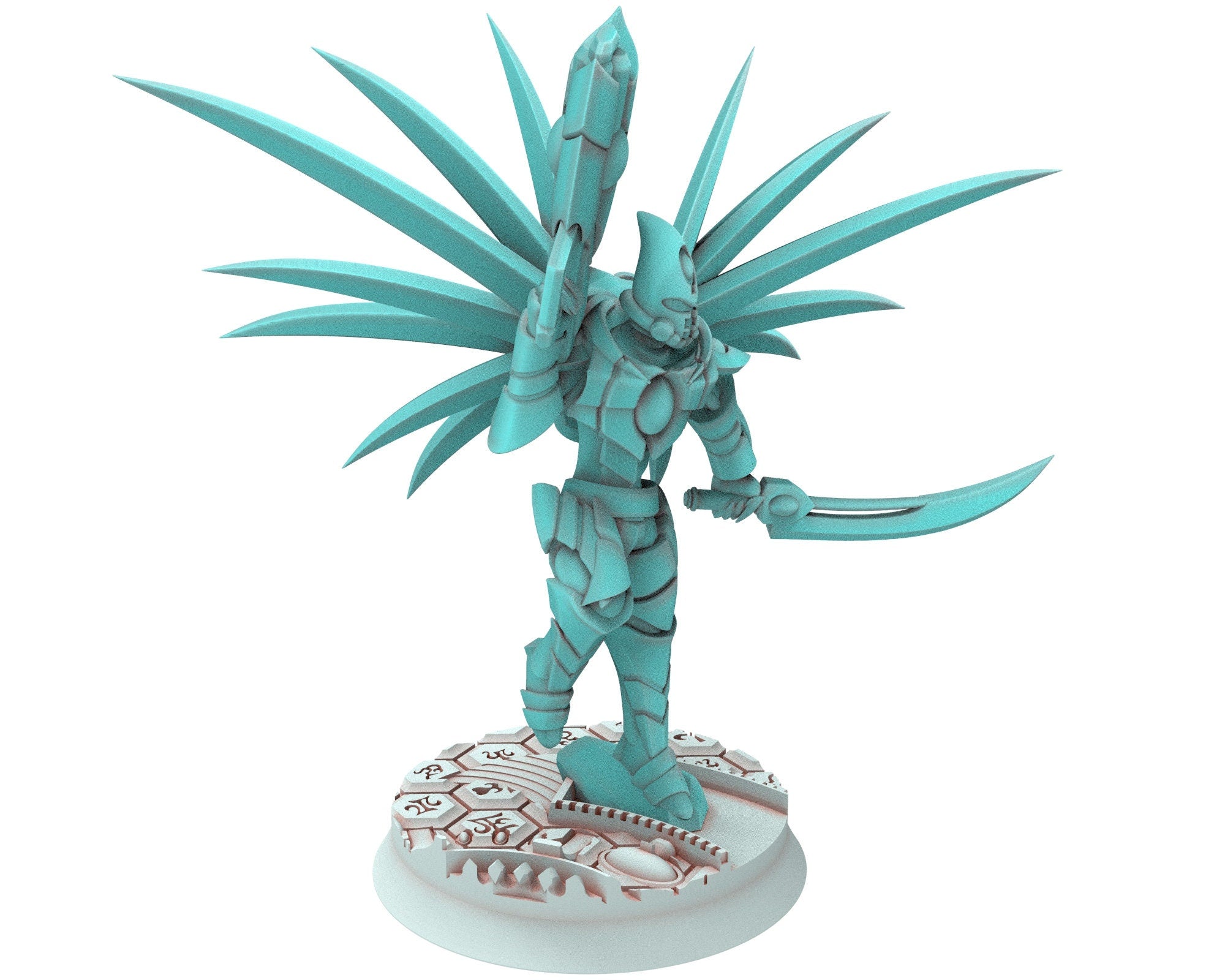 Space Elves - Flying Warriors & Boss modular miniature - Tech Elves Edge Miniatures, The Cursed Dimension