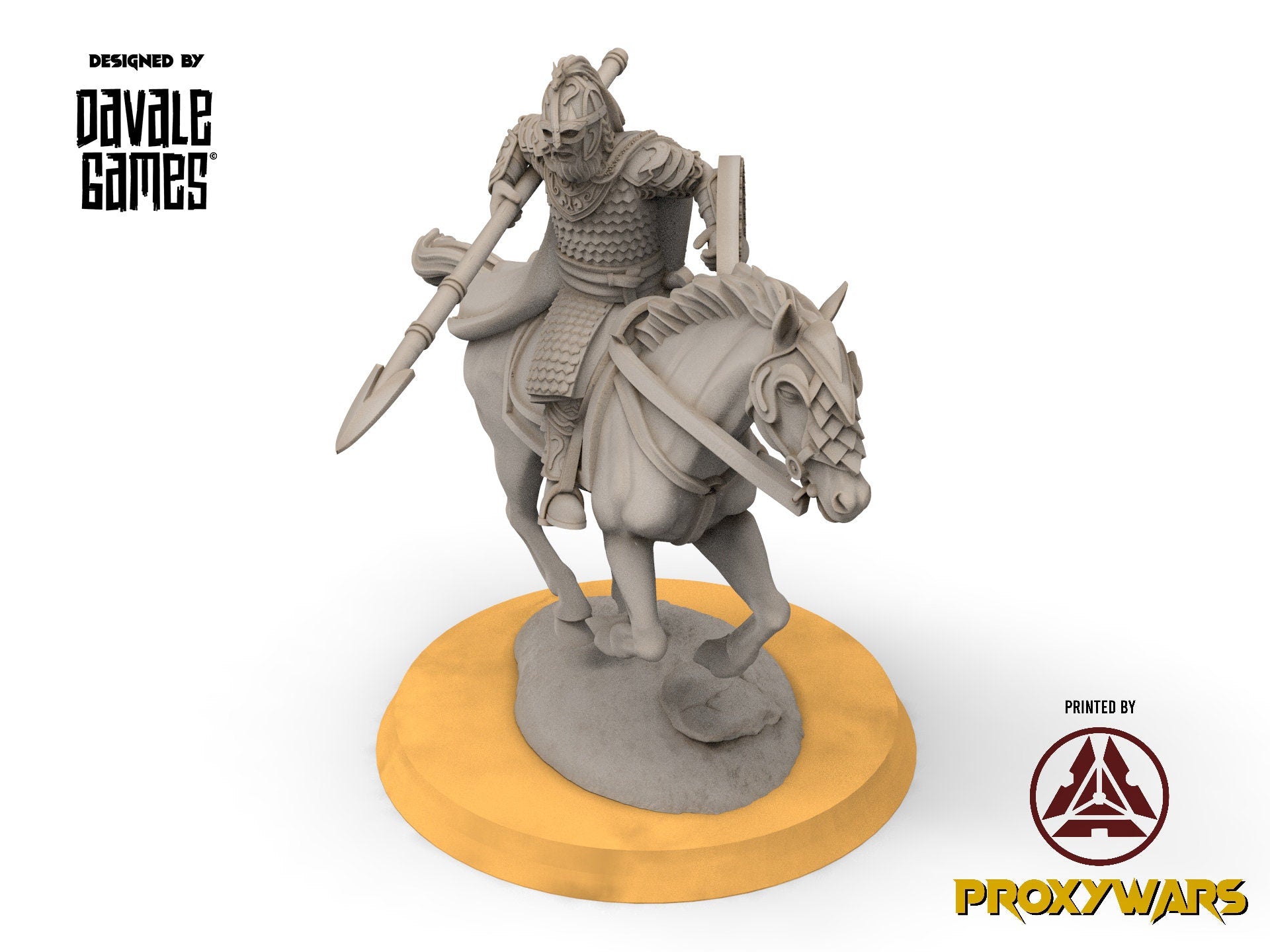 Rohan - 3x West Human Royal Guard Mounted, the Horse-lords, rider of the mark, Davale, minis for wargame D&D, Lotr...