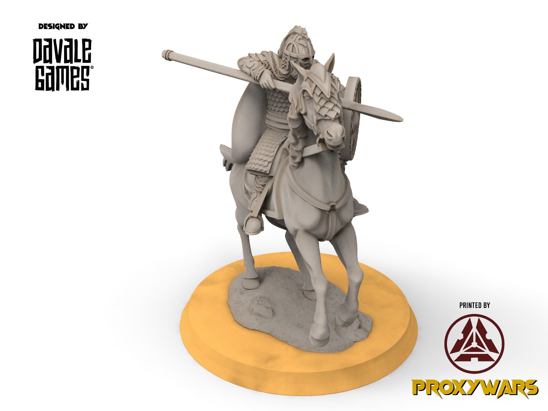 Rohan - 3x West Human Royal Guard Mounted, the Horse-lords, rider of the mark, Davale, minis for wargame D&D, Lotr...