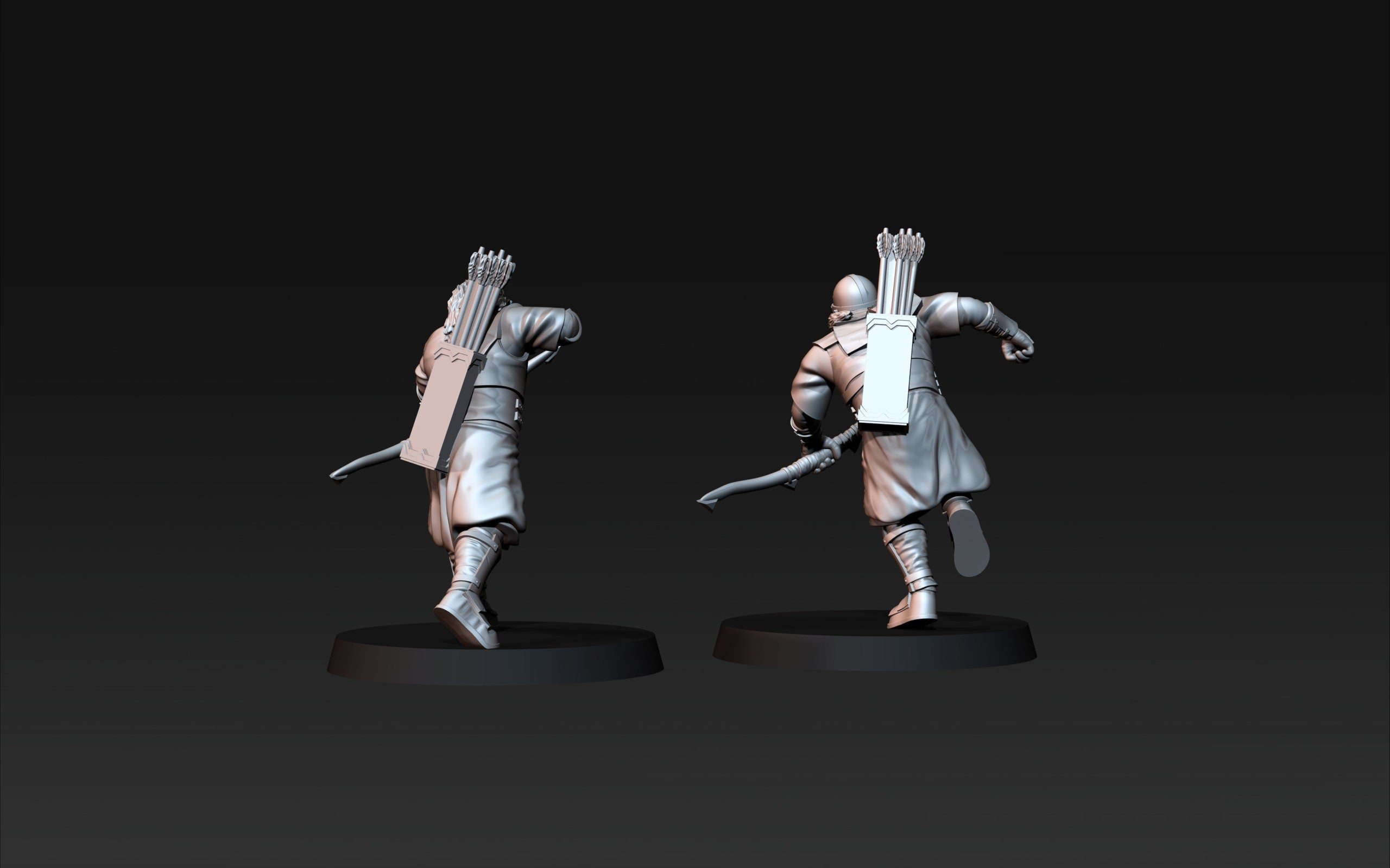 Orc horde - x4 Outriders blood handed orcs With Bow, Orc warriors warband, Davale, Middle rings miniatures pour wargame D&D, SDA...