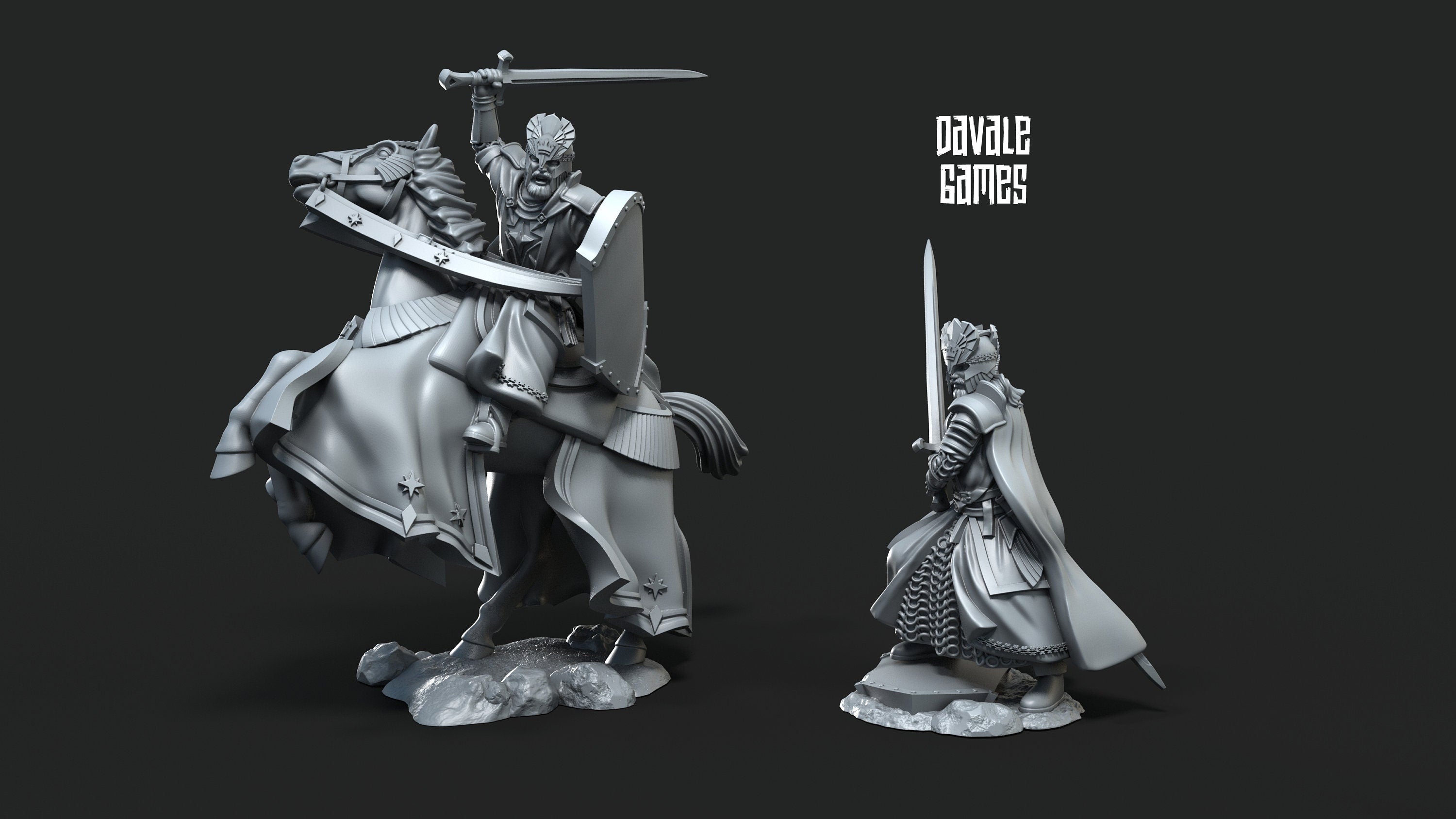 Gandor - High Human King, minis for wargame D&D, SDA...