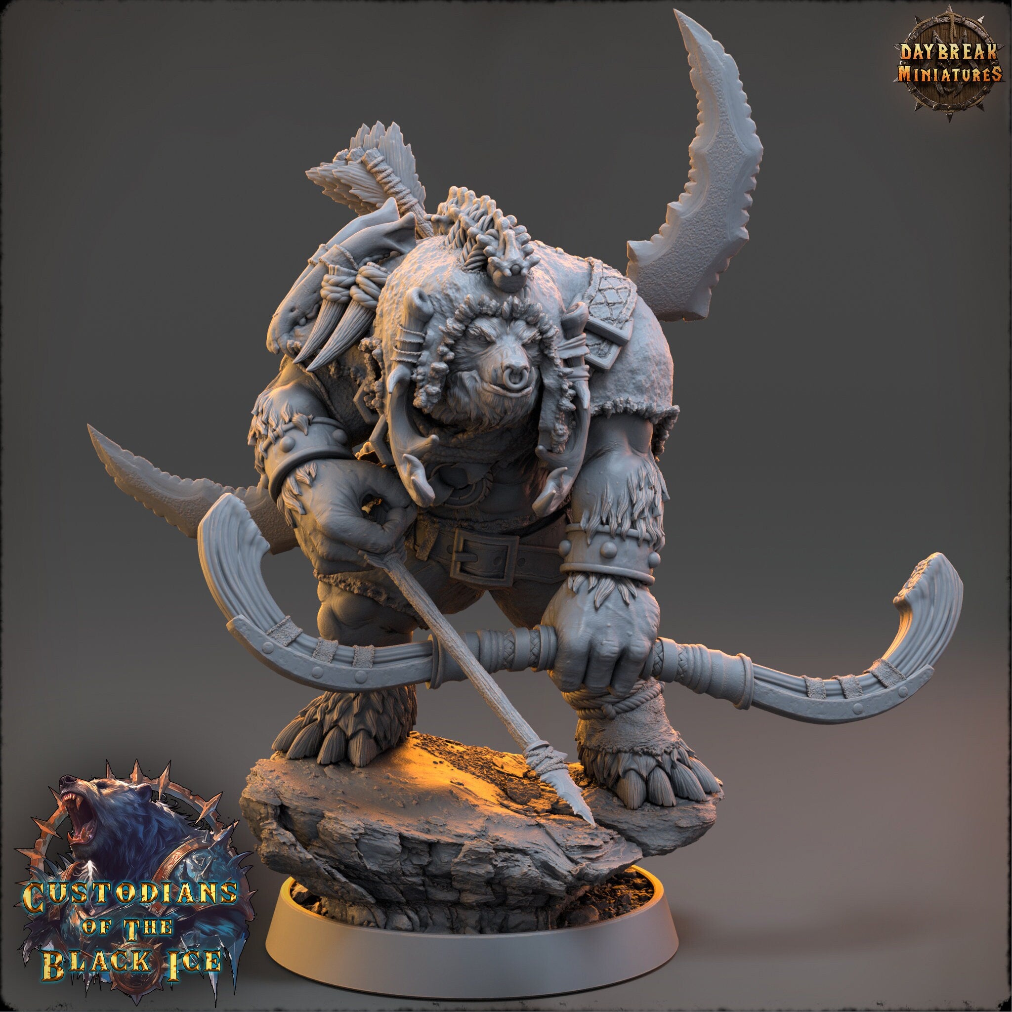 Custodians of The Black Ice - Piotr Boarblood, quest for glory, DayBreak Miniatures, for Wargames, Dungeons & Dragons TTRPG