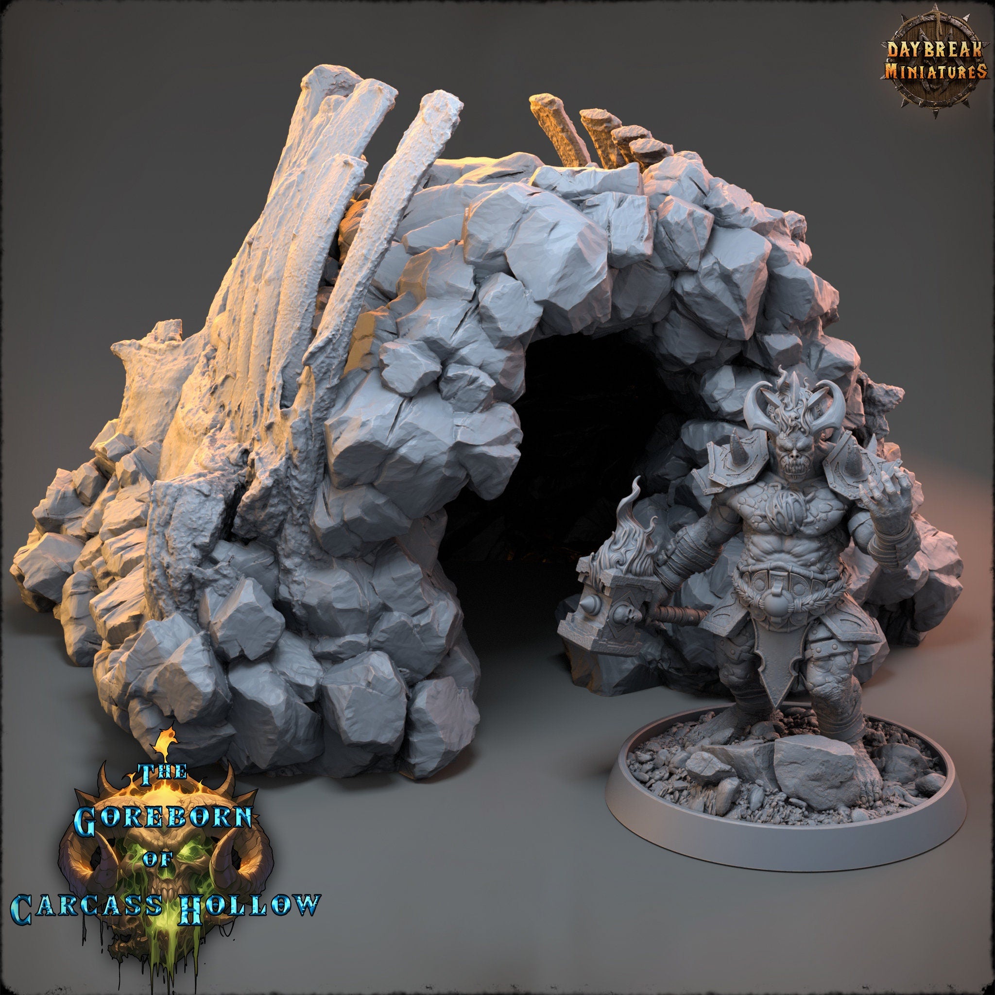 The Goreborn of Carcass Hollow - Bone Grotto, quest for glory, DayBreak Miniatures, for Wargames, Dungeons & Dragons TTRPG