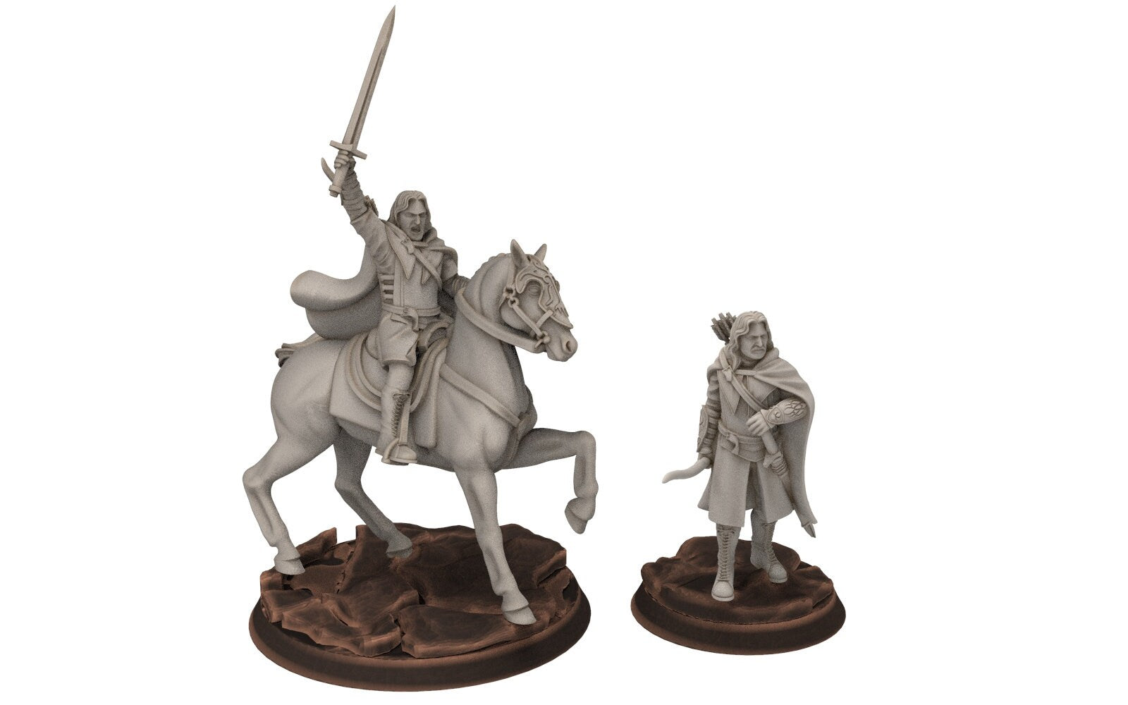 Ornor - Captain ft and mtd of the Grey Castle, Protectors of the Shire, Dune Din, Bowmen, Scouts miniatures for wargame D&D, Lotr...