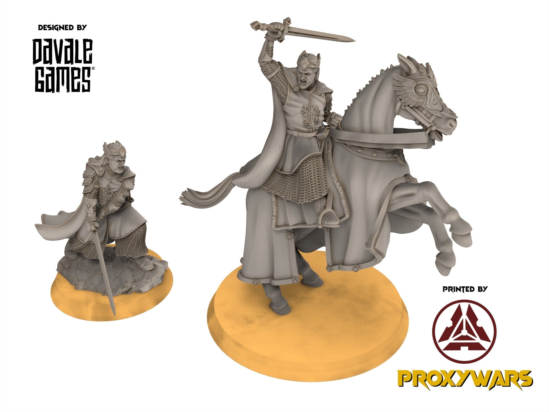 Gandor - High King of Grey Castle, Protectors of the Shire, Dune Din, Merbury, Bowmen, Scouts miniatures for wargame D&D, Lotr...