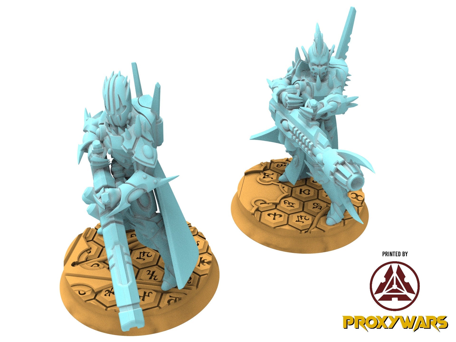 Space Elves - x2 Warrior HeavyWeapon - Tech Elves Edge Miniatures, The Cursed Dimension