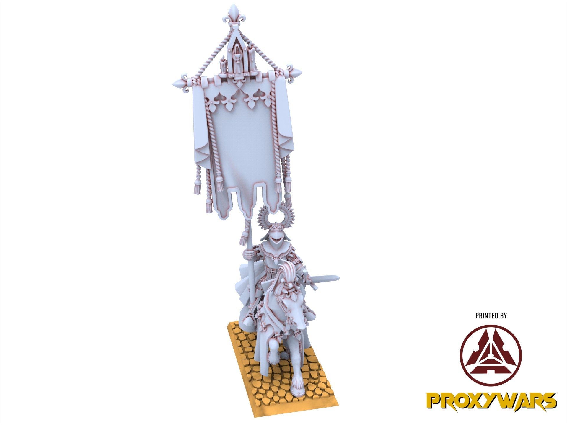 Arthurian Knights - Gallia Battle Standard Bearers, for Oldhammer, king of wars, 9th age, Highlands Miniatures