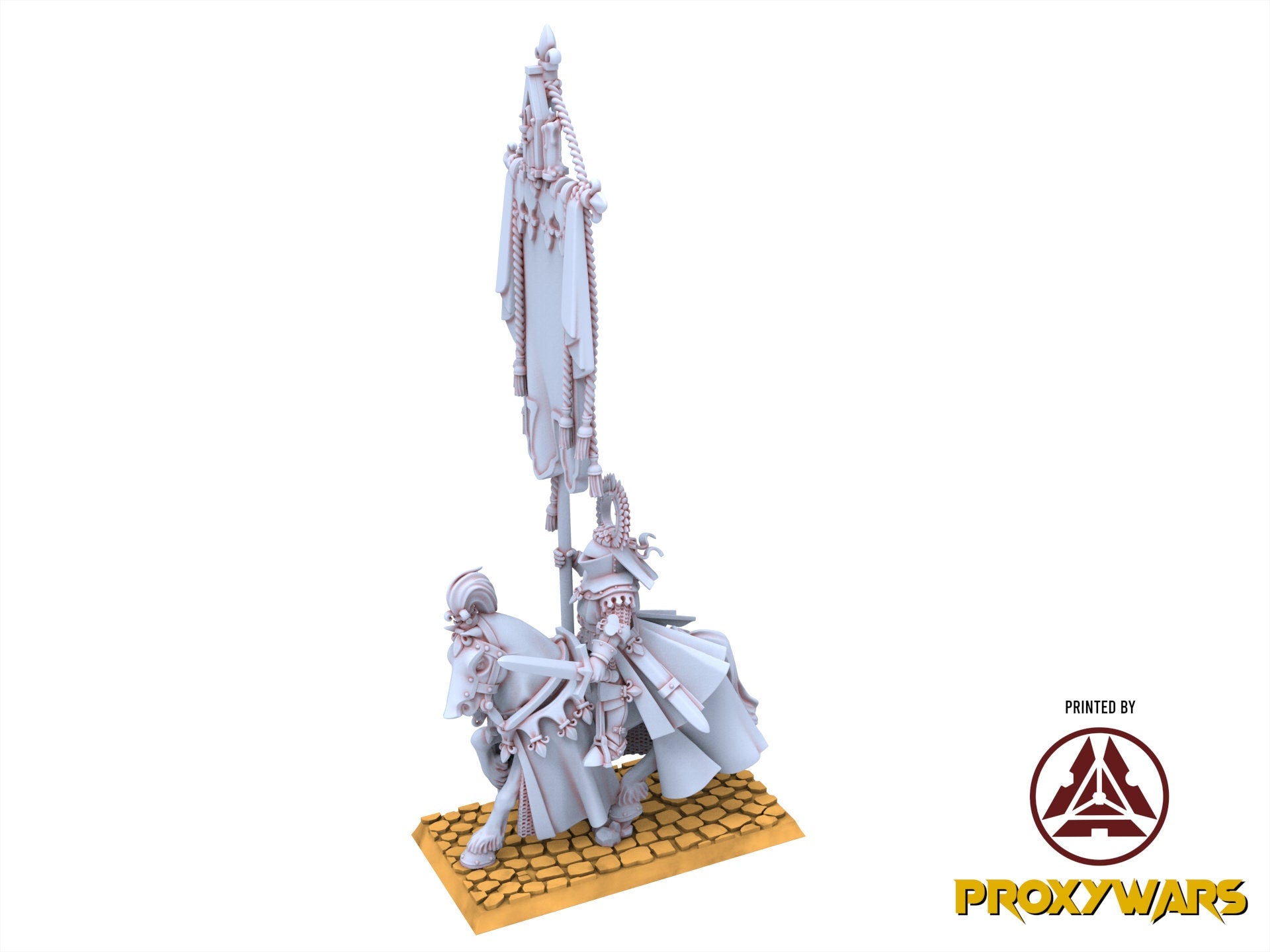 Arthurian Knights - Gallia Battle Standard Bearers, for Oldhammer, king of wars, 9th age, Highlands Miniatures