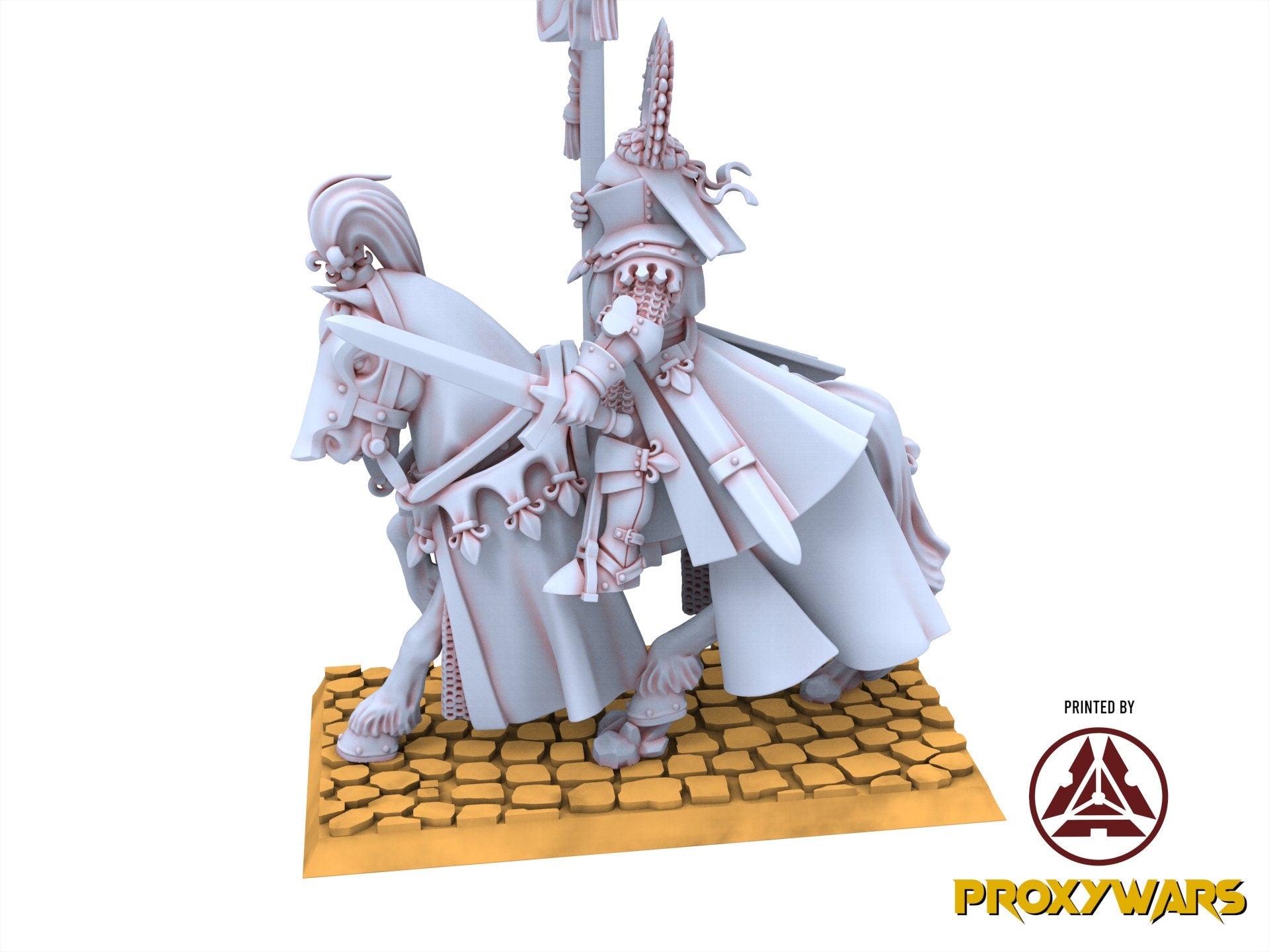 Arthurian Knights - Gallia Battle Standard Bearers, for Oldhammer, king of wars, 9th age, Highlands Miniatures