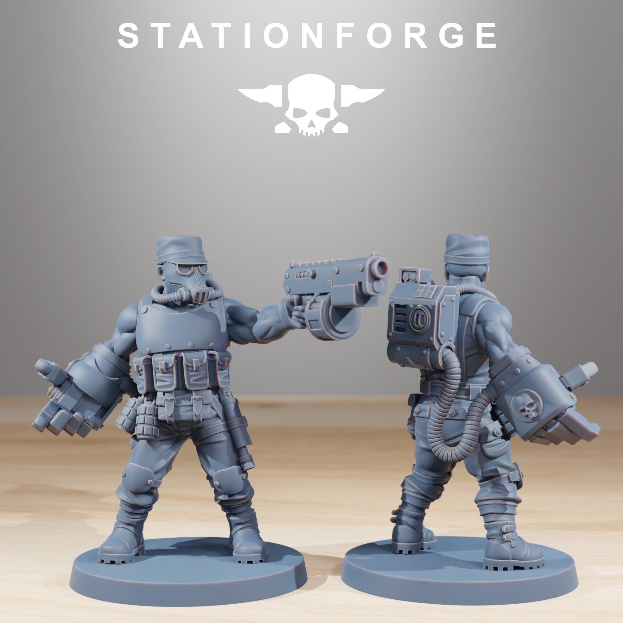 Grimguard - Snipers, mechanized infantry, post apocalyptic empire, usable for tabletop wargame.