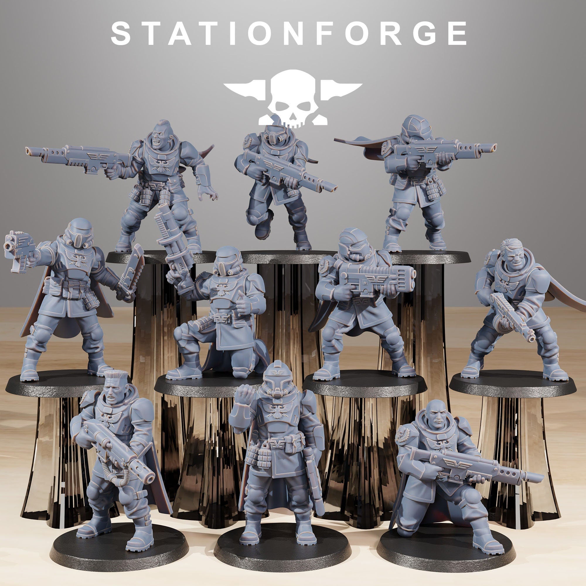 Vaskar - Freedom Fighters, mechanized infantry, post apocalyptic empire, usable for tabletop wargame.