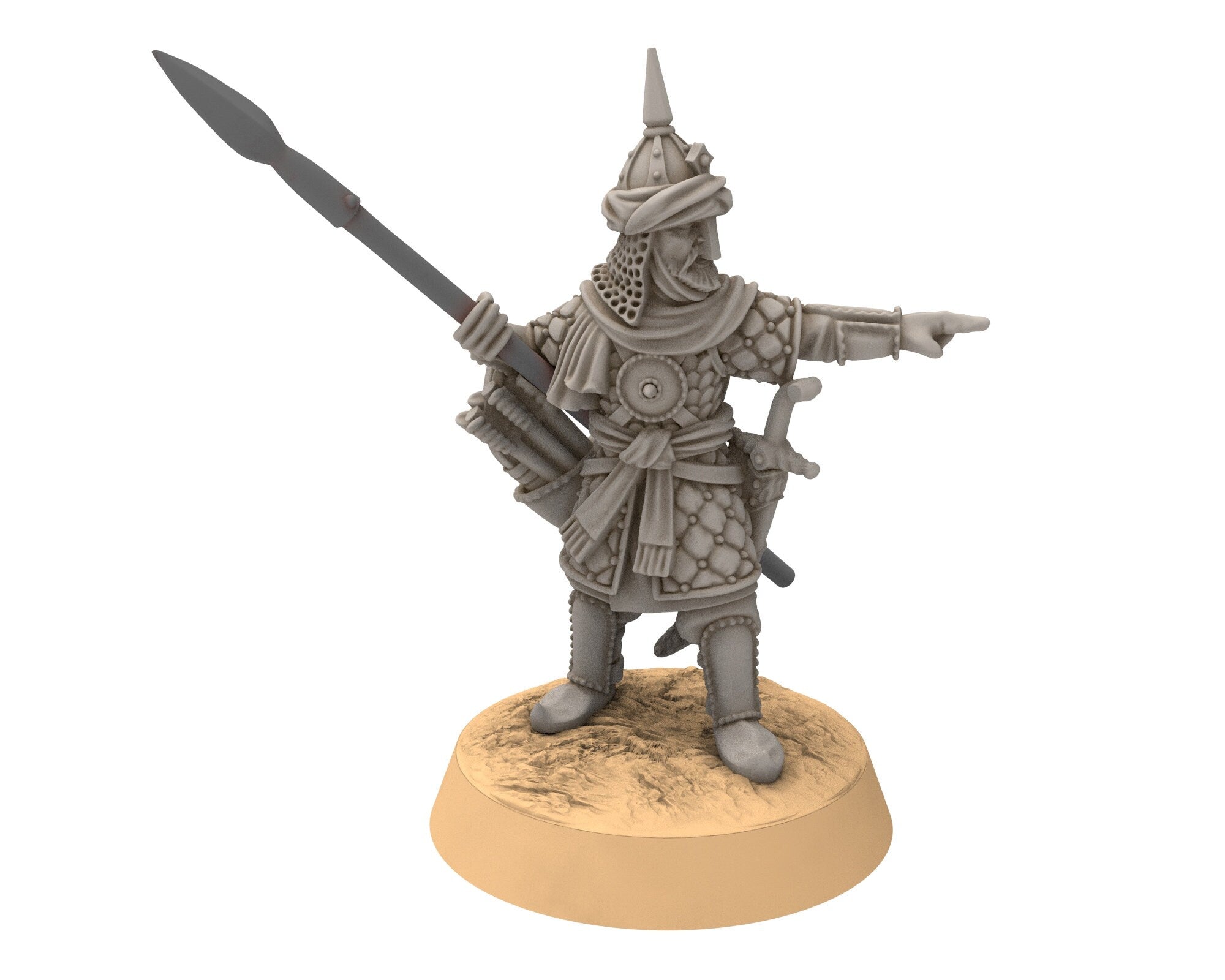 Harad - Southron Horn Blower on foot, Berber nomads, Harad Bedouin Arabs Sarazins Medbury miniatures for wargame D&D, Lotr...