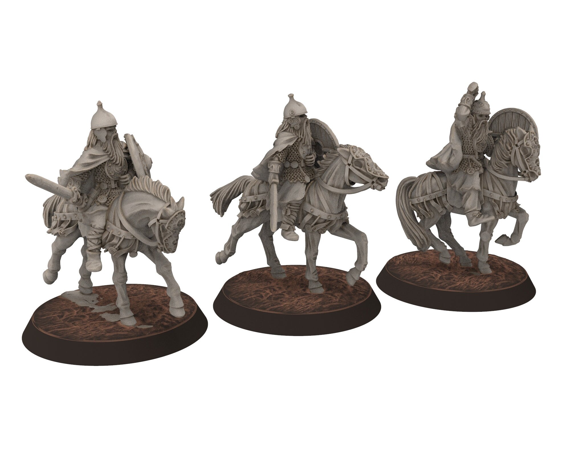 Undead Ghosts - Ghosty Gaul specters of the old war Cavalrymen, under the mountain, miniatures for wargame D&D, LOTR...