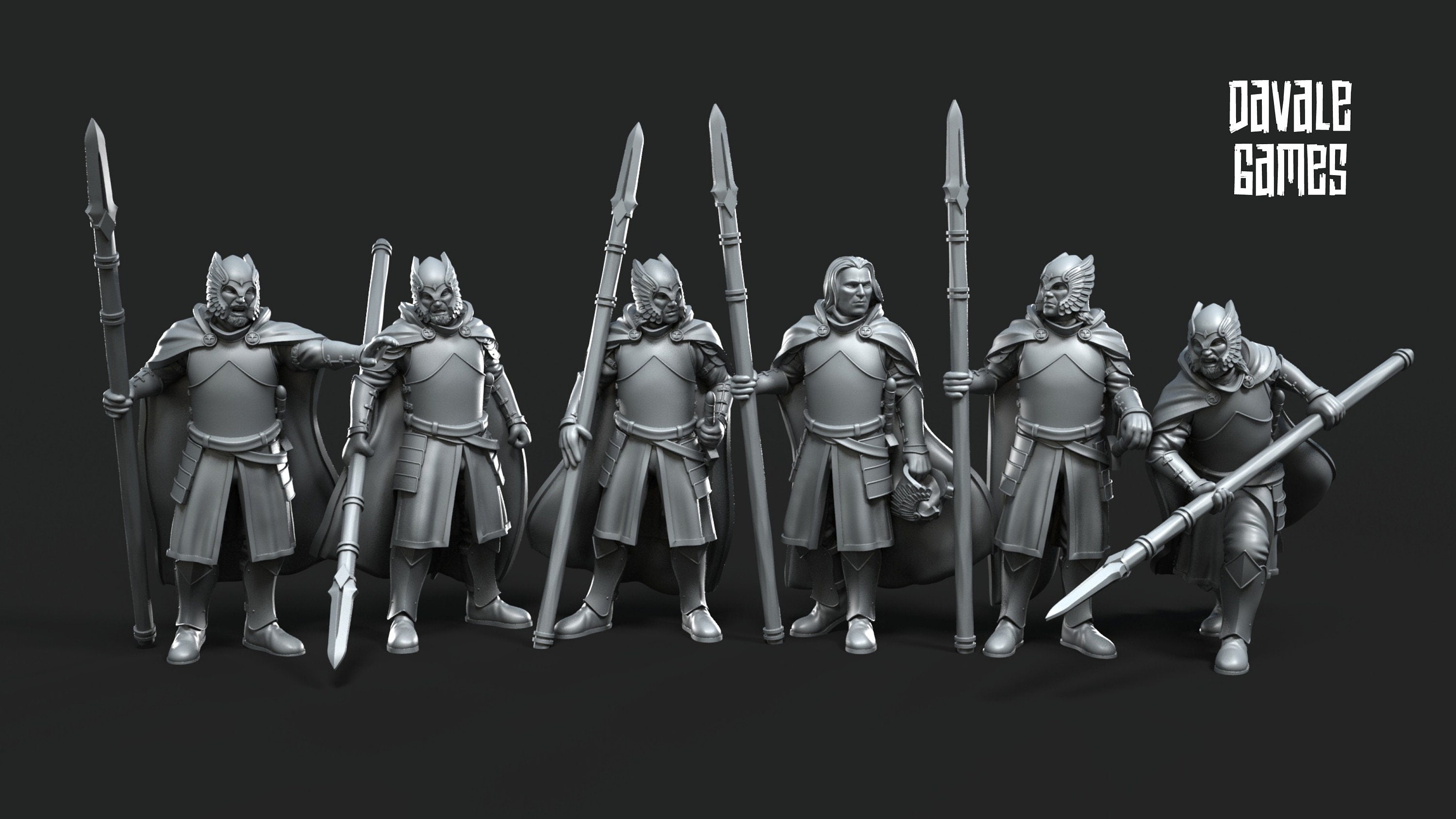 Gandor - Grey Castle Warriors with swords, Protectors of the Shire, Dune Din, Bowmen, Scouts miniatures for wargame D&D, Lotr...
