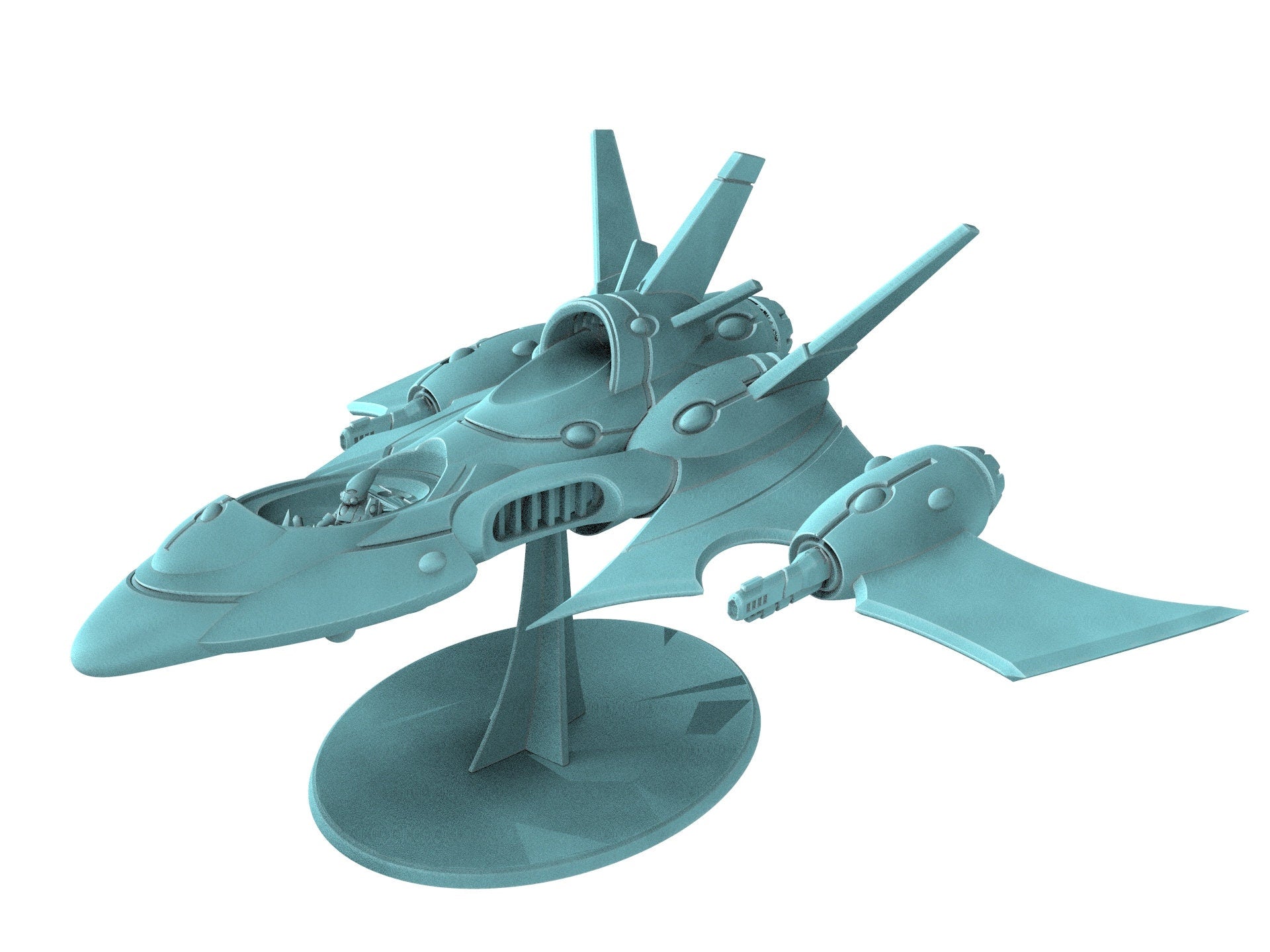 Space Elves - x1 Tech Elves Fighter Bomber - Tech Elves Edge Miniatures, The Cursed Dimension