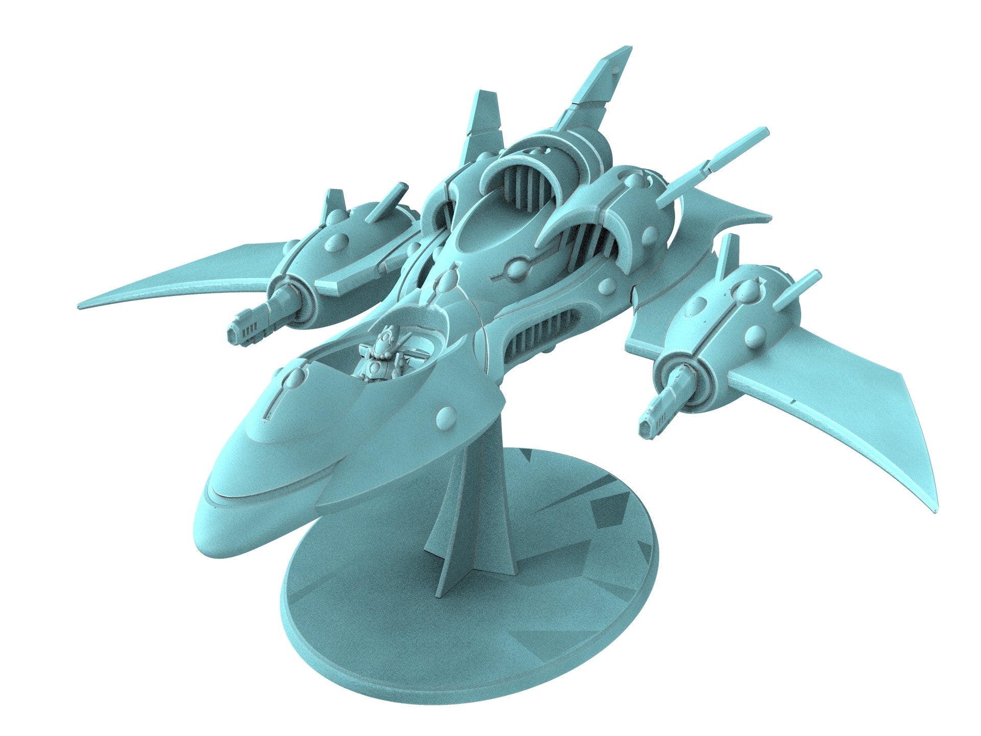 Space Elves - x1 Tech Elves Fighter Bomber - Tech Elves Edge Miniatures, The Cursed Dimension